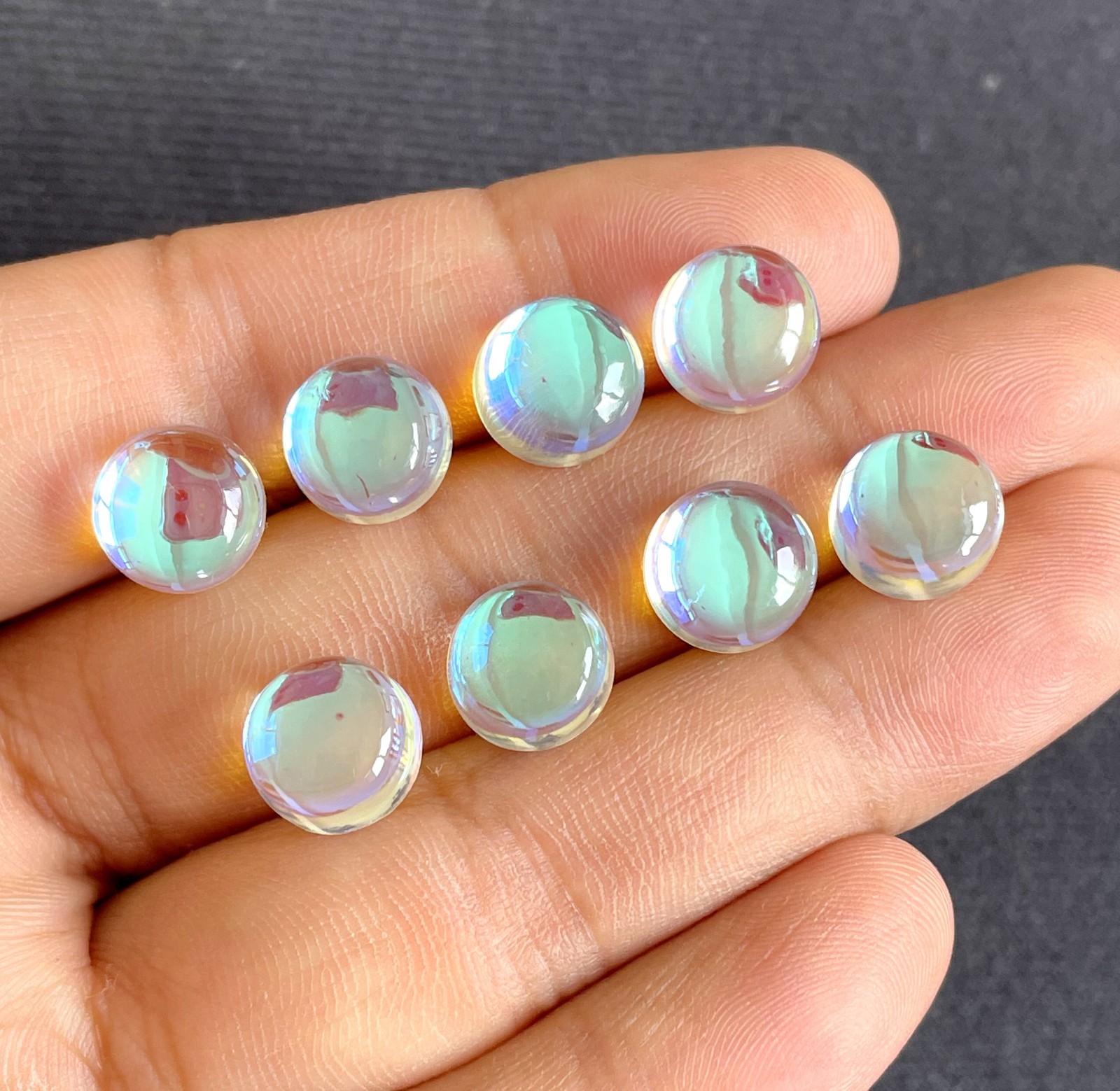 Beautiful Rainbow Mystic Quartz Smooth Round Cabochon, Wholesale Loose Gemstone