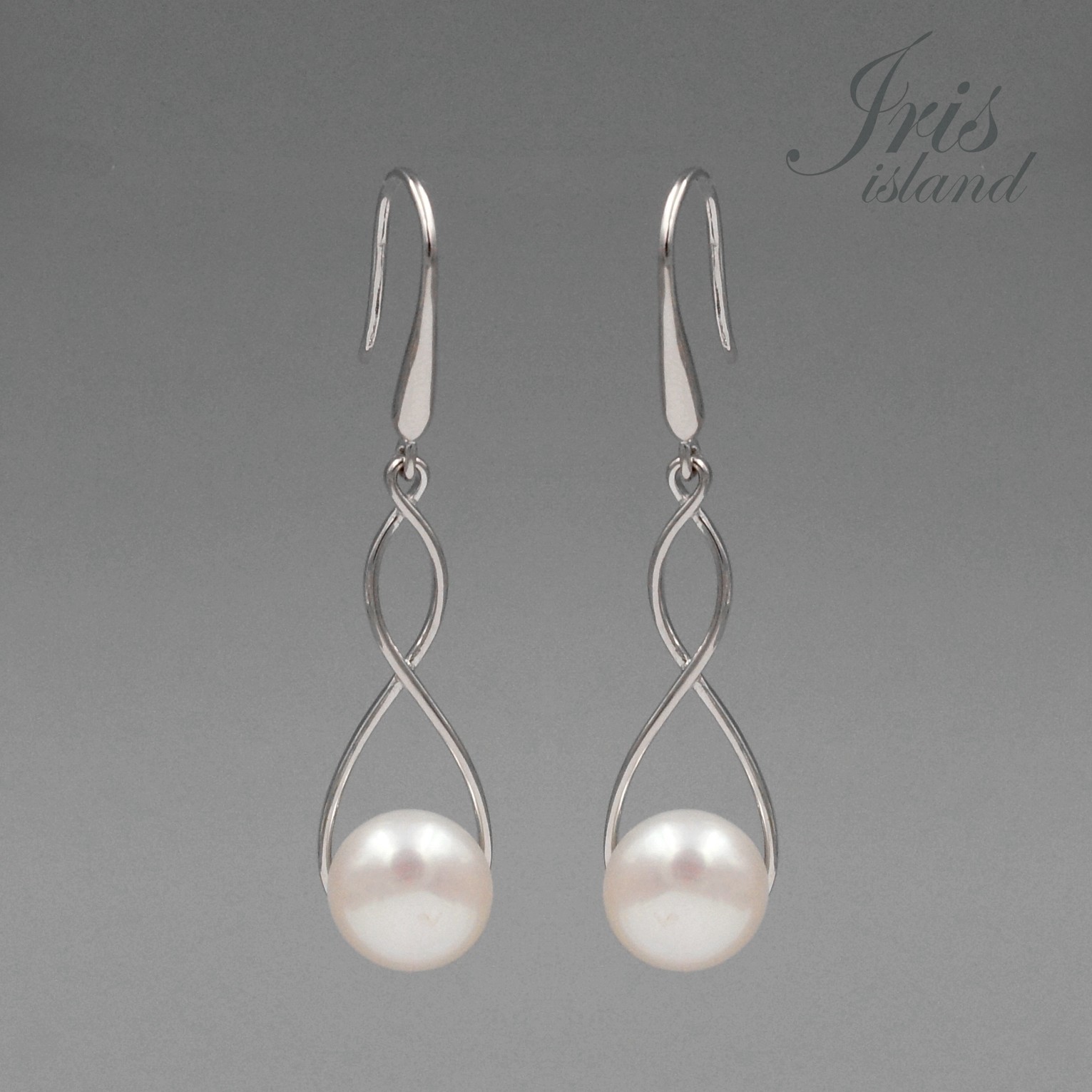 White Freshwater Pearl 925 Sterling Silver Hook Drop Dangle Wire Earrings 07987