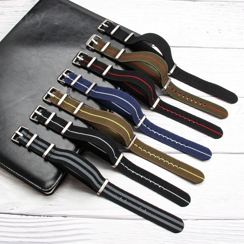Premium Nylon Watch Strap Stitched Military Style Durable Adjustable Replacement