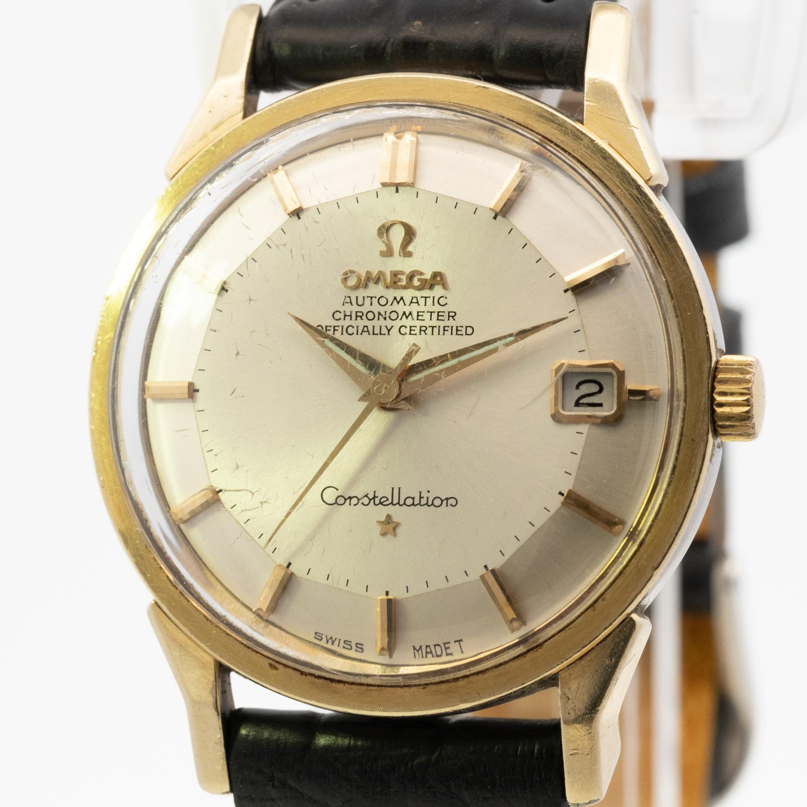 Omega Constellation SS 168.005 Custom Band Cracked Crystal