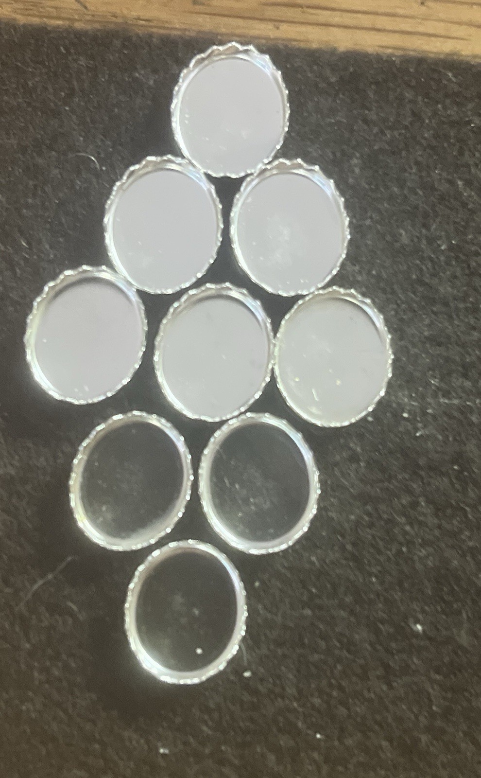One 12x10mm Oval Serrated Sterling Silver Bezel Cup Setting 32gauge 10x12mm