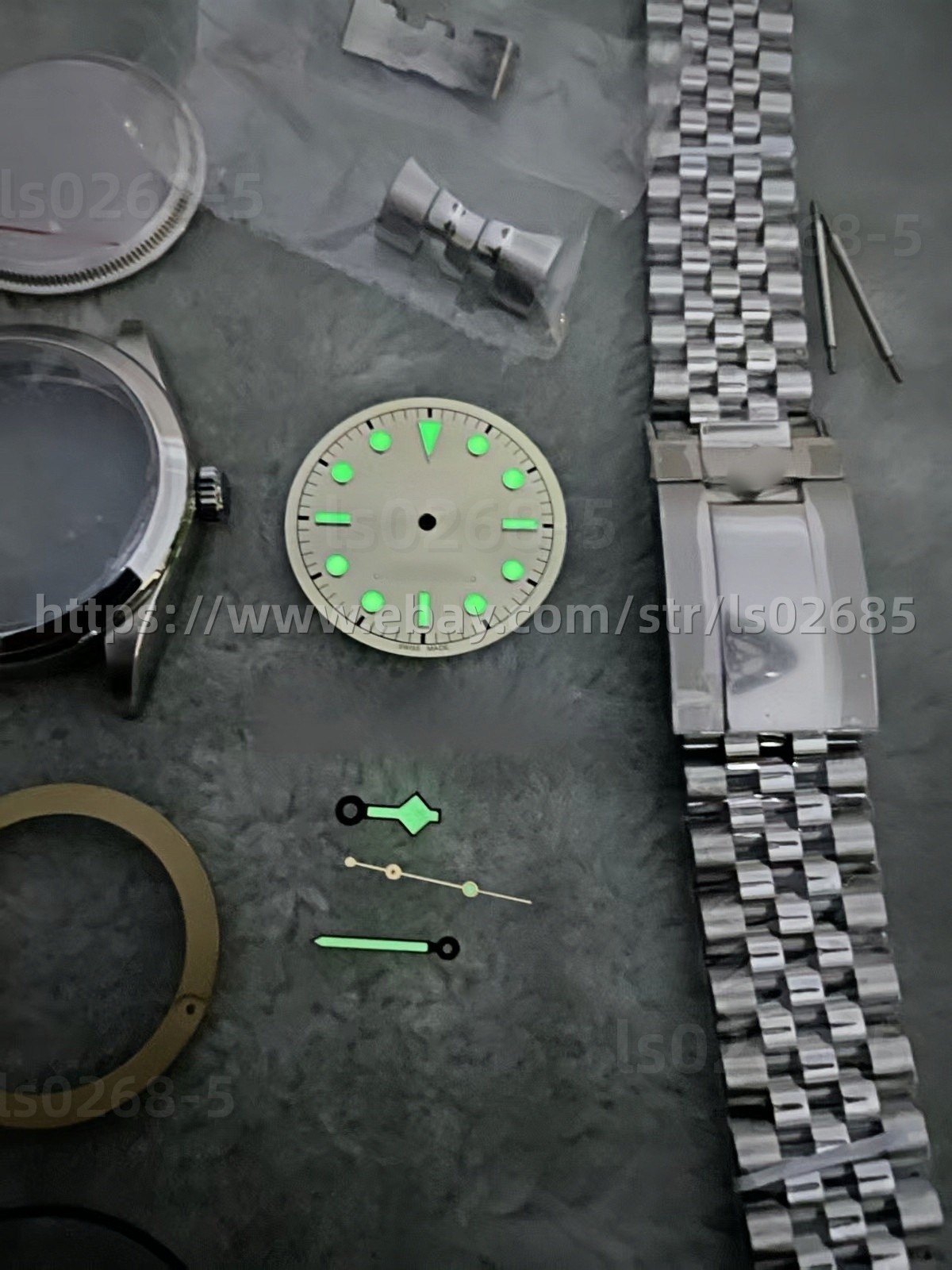 DIY SET for 2824 39MM watch case + dial + hands + Strap sapphire