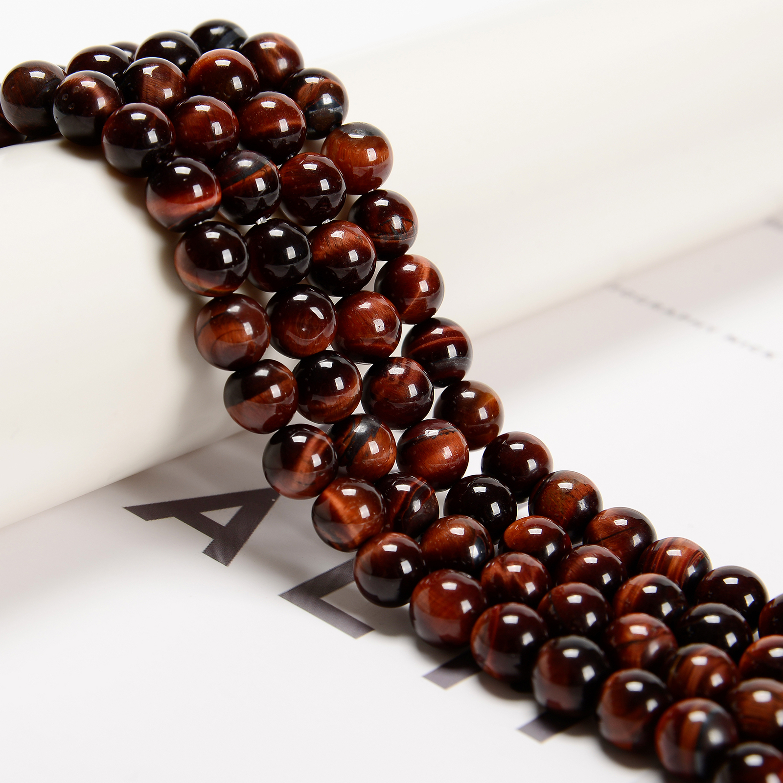 Red Tiger Eye Smooth Round Beads 4mm 6mm 8mm 10mm 12mm 15.5″ Strand