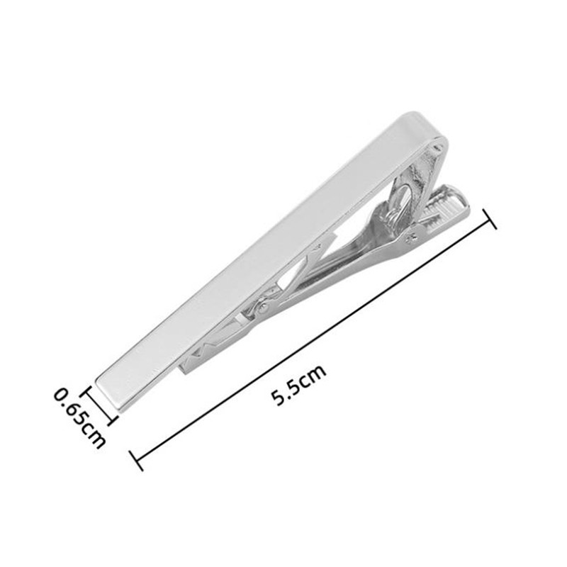 2.2 Inches Silver Stainless Steel Tie Clip Bar Necktie Silver Mens Clasp Clamp
