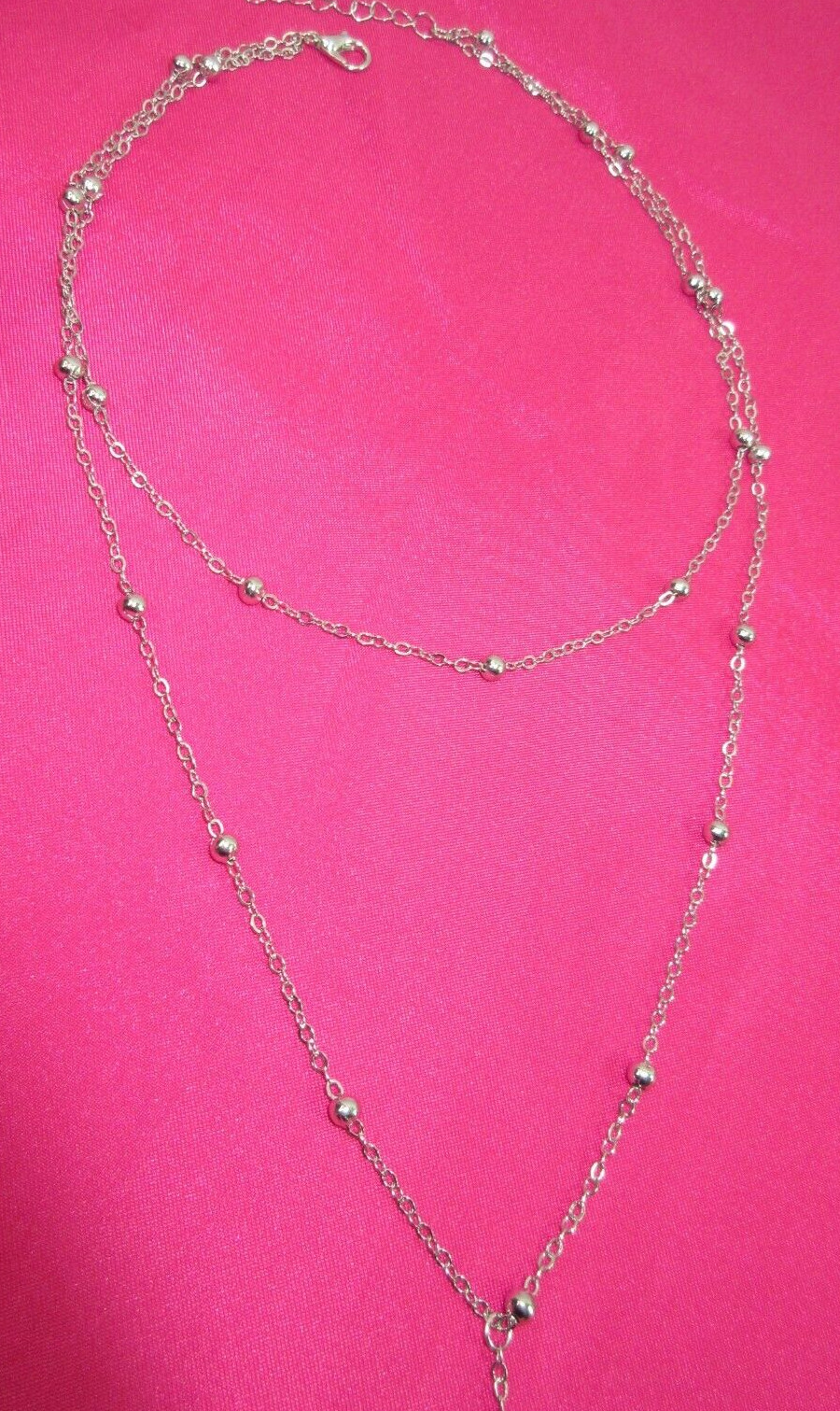 Dainty Lariat Necklace Choker Beaded Station Layered Y Drop Tassel Chain Sparkle
