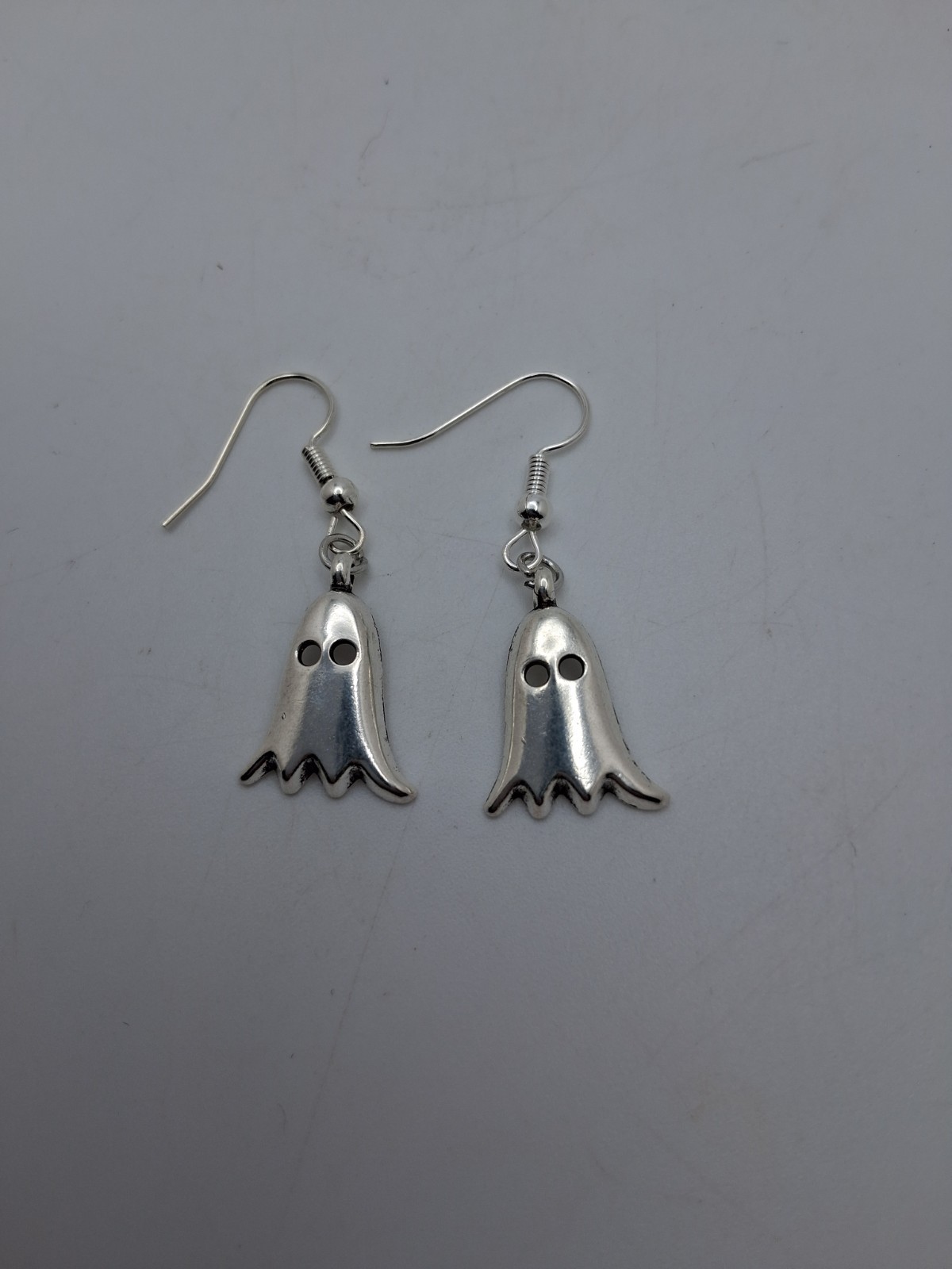 Ghost Dangle Drop Earrings Halloween Party Fashion Jewelry Gift Silvery Toned