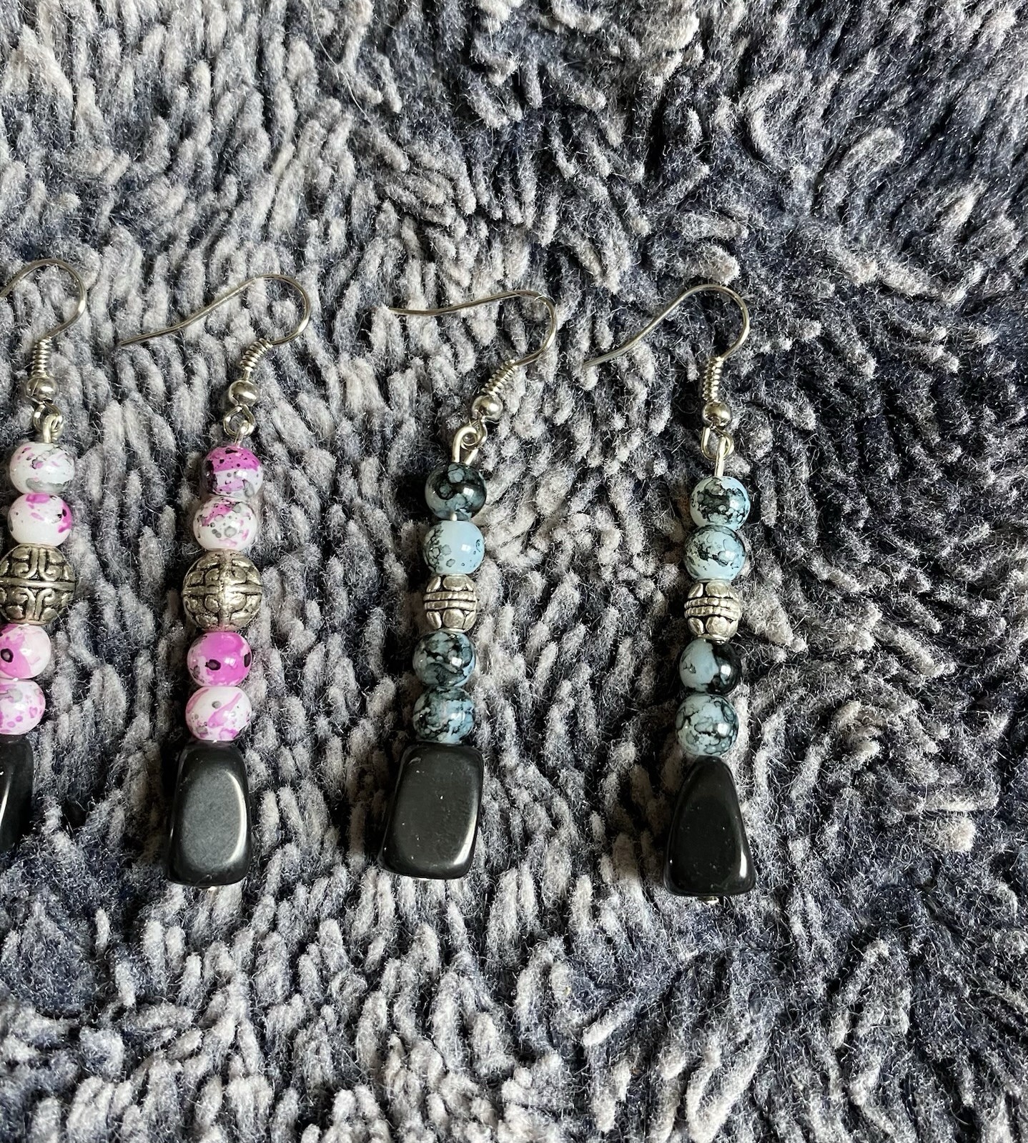 Handmade Multicolored Beaded Dangle Drop Earring Set (2)