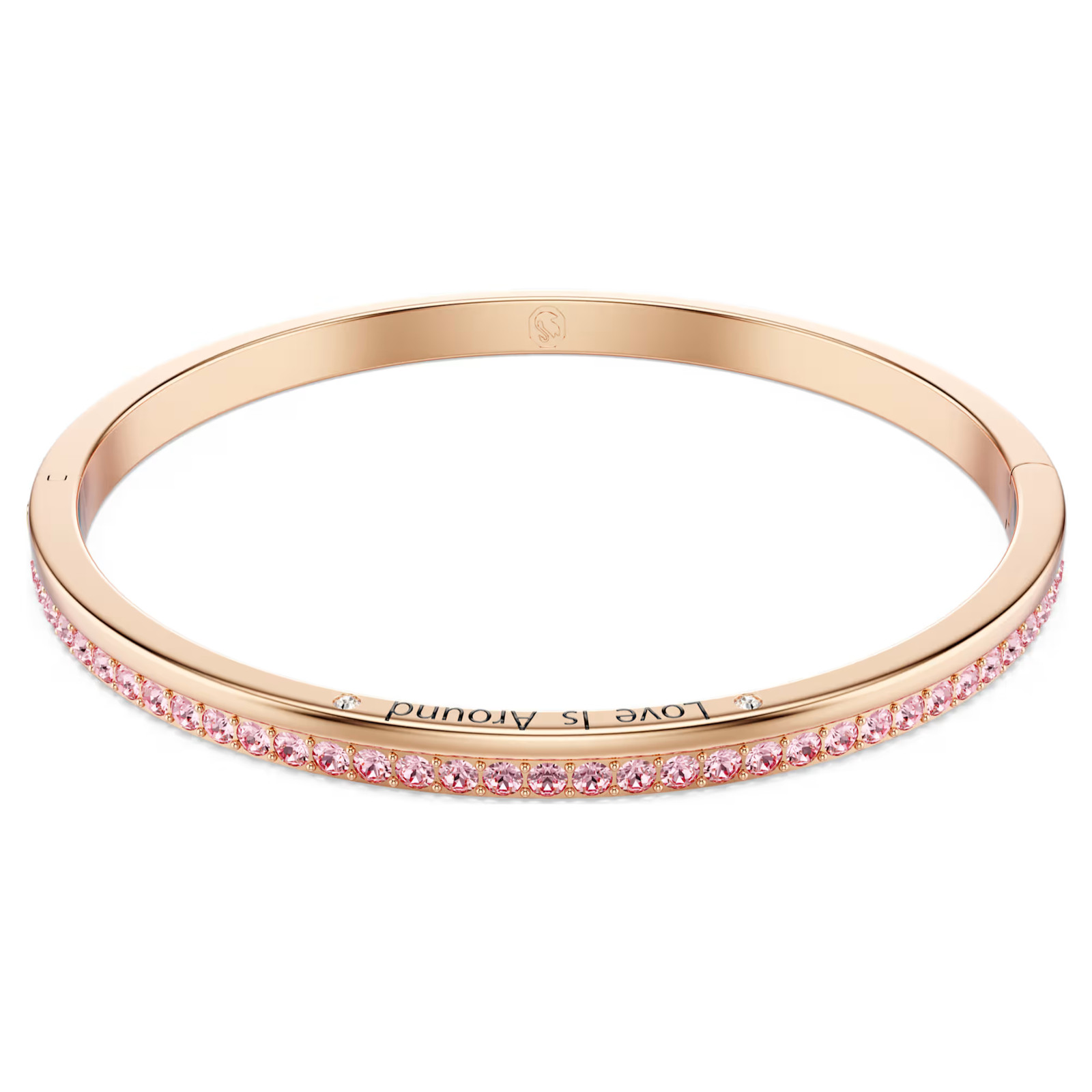 Connexus Pink Rose Gold Tone Plated Bangle Love Is Around Round Cut New