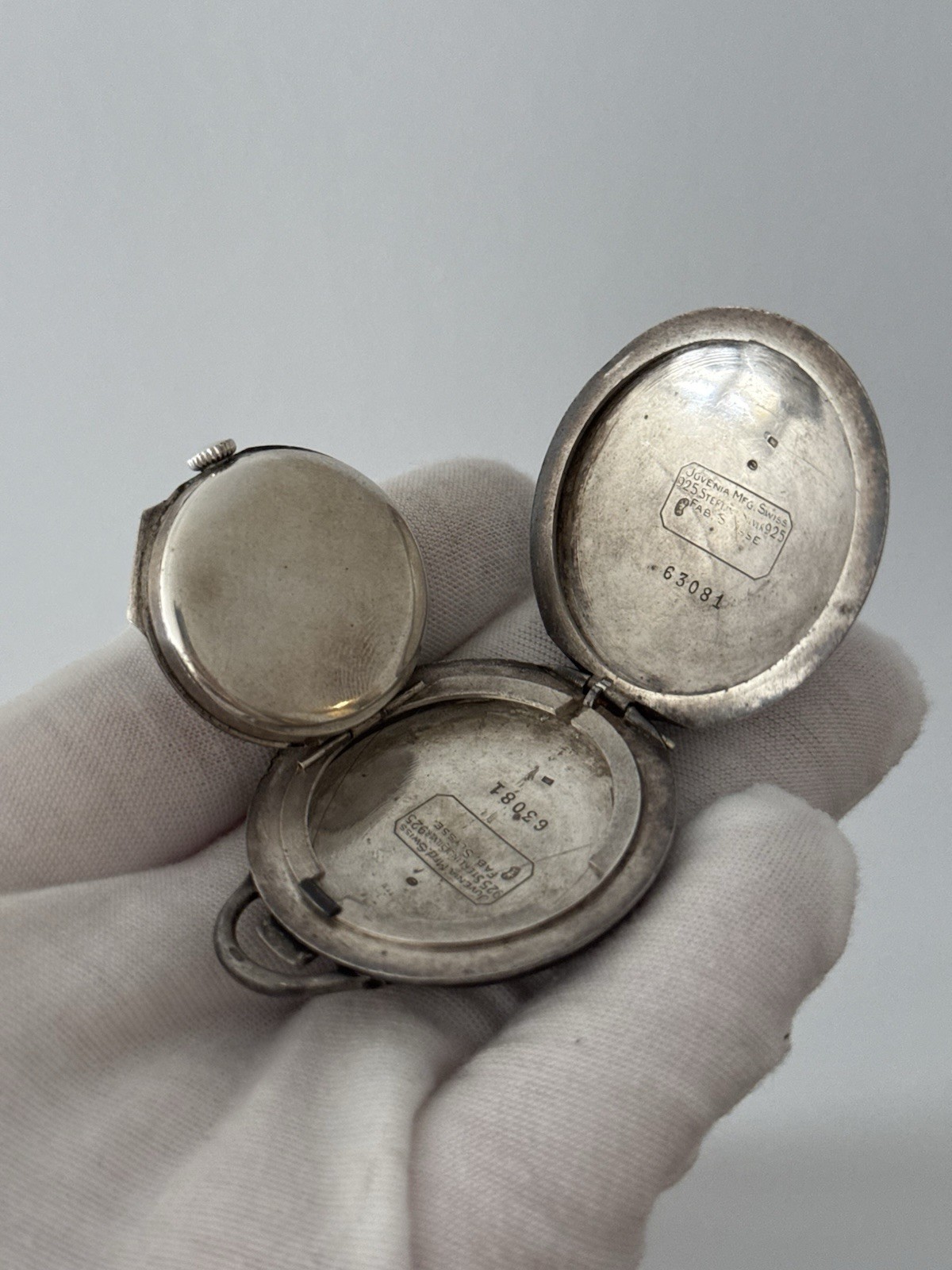 Rare 1920s Art Deco Silver Pocket Watch Hermès Paris Montre-Sport by Juvenia VGC