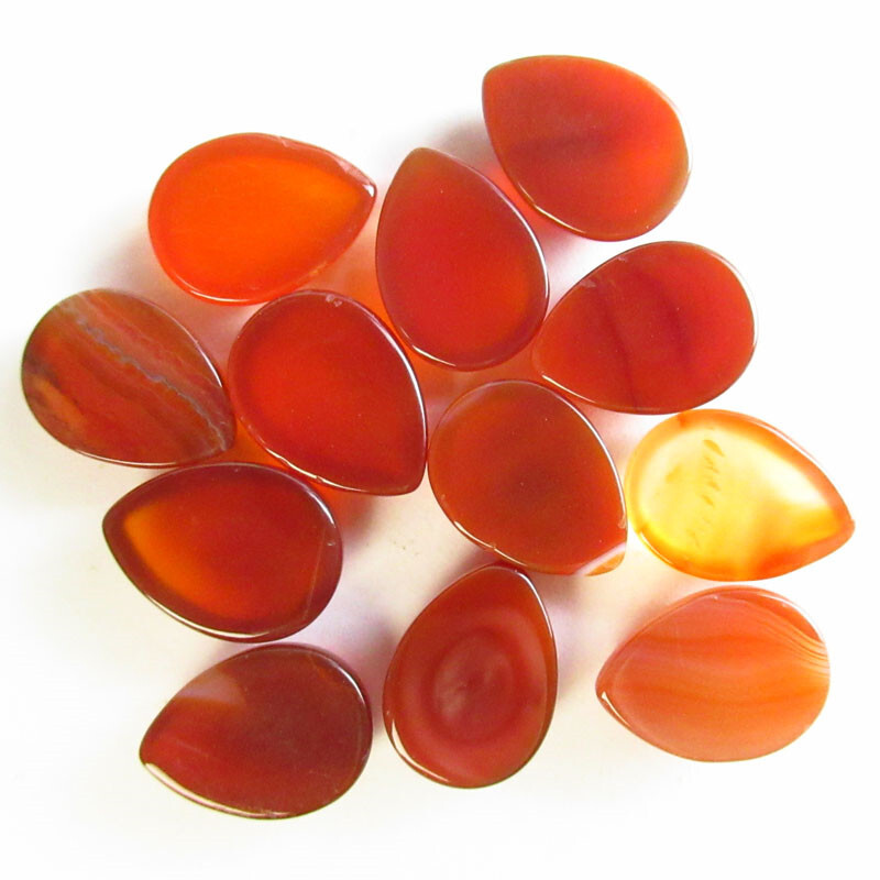 12Pcs 15x12x5mm Red Agate Teardrop Cab Cabochon B67102