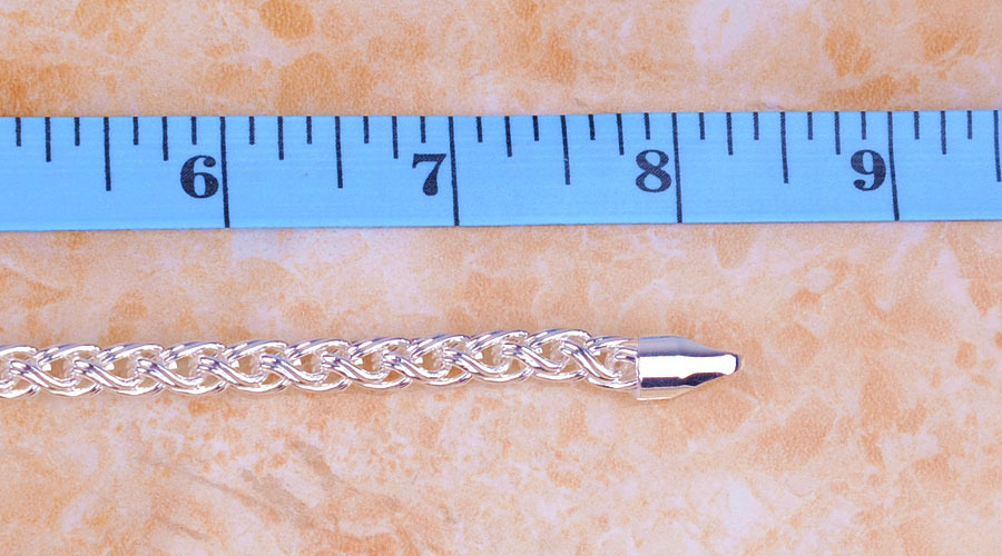 18K White Gold Filled Tarnish-Resist Spiga 6mm Wheat Rope Chain Bracelet H924