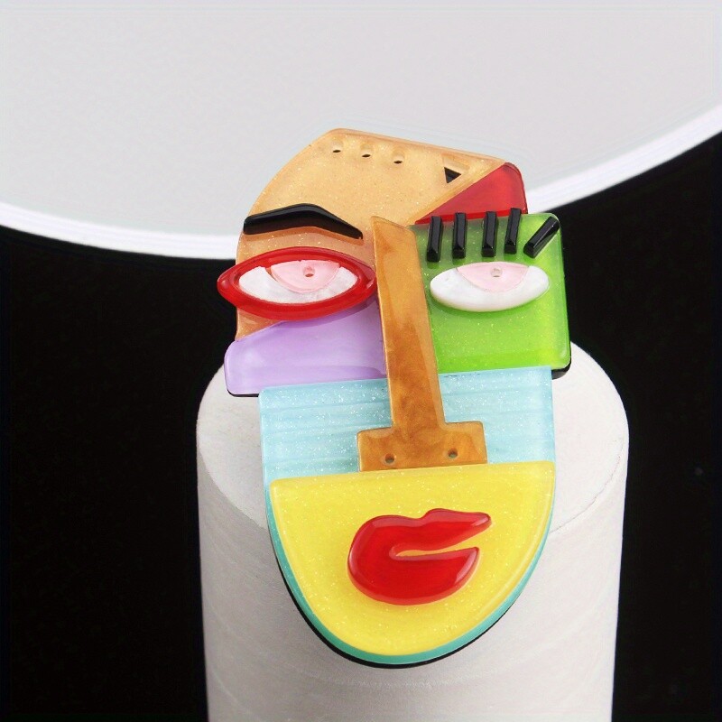 Acrylic Acetate Plate Picasso Abstract Figure Portrait Brooch Accessories