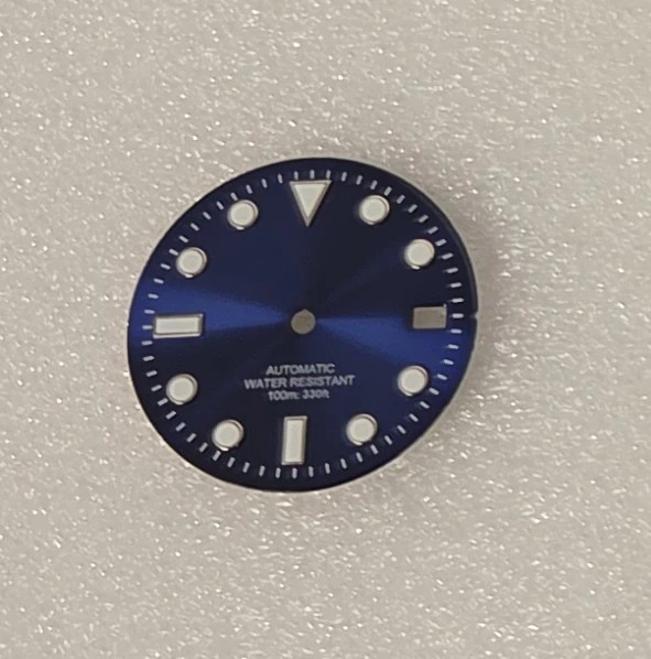 Dial 29.0mm No Logo for watch moding – BLUE – “AUTOMATIC” fits NH35 Family