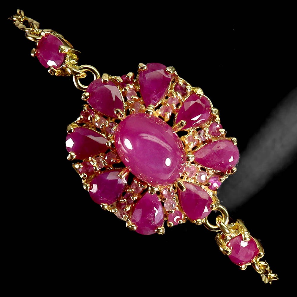 925 Sterling Silver Bracelet Oval Ruby 9x7mm Natural Gemstone Jewelry 7 In