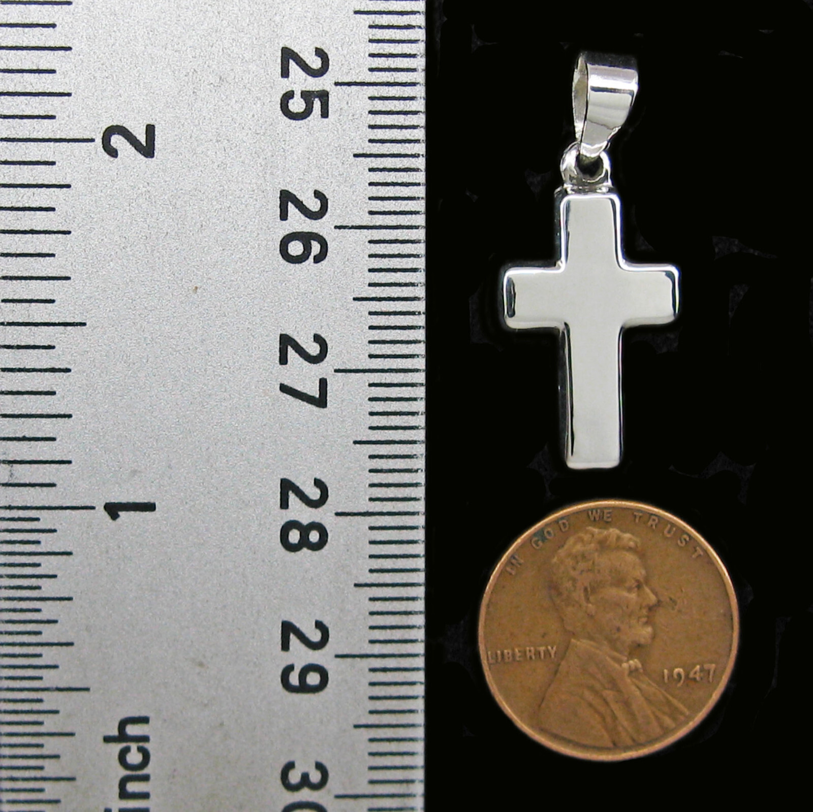 Small THICK CROSS PENDANT – 925 Sterling Silver – NEW!