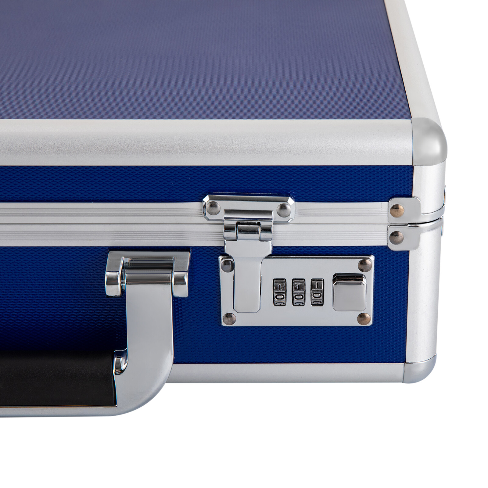 Blue 18-Slot Locking Watch Storage Case – Aluminum Alloy & ABS Briefcase