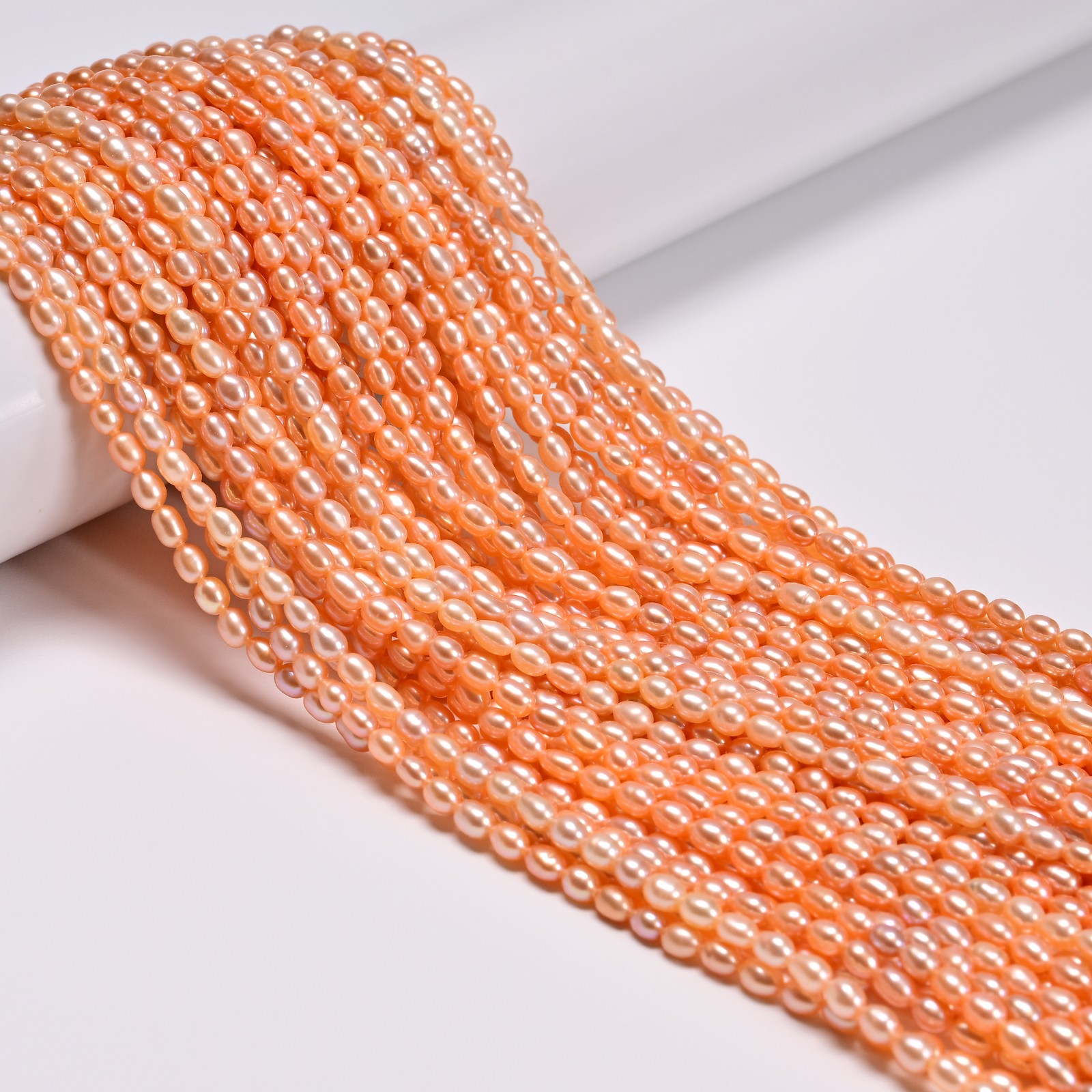 Natural Pink Fresh Water Pearl Rice Shape Beads Size 3-3.5×4-4.5mm 14.5” Strand