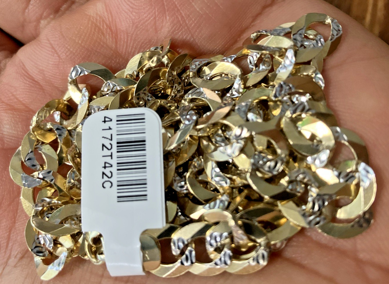 10kt Real Solid Gold Curb Link Chain 41.5grams 8.7mm 28.5” GMI New w/ Retail Tag