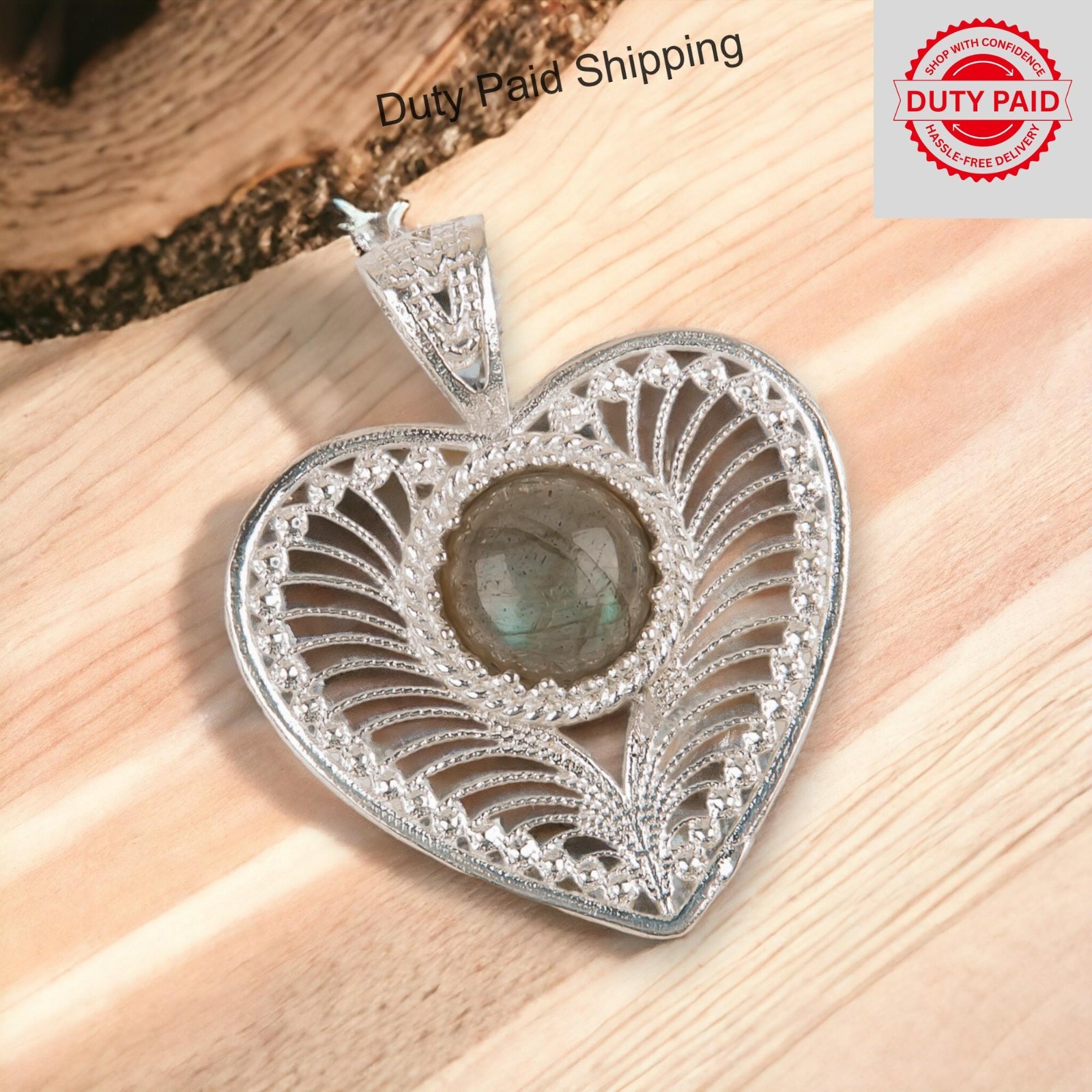Labradorite Gemstone Jewelry 925 Silver Handmade Pendant 1.4″ For Birthday Gifts