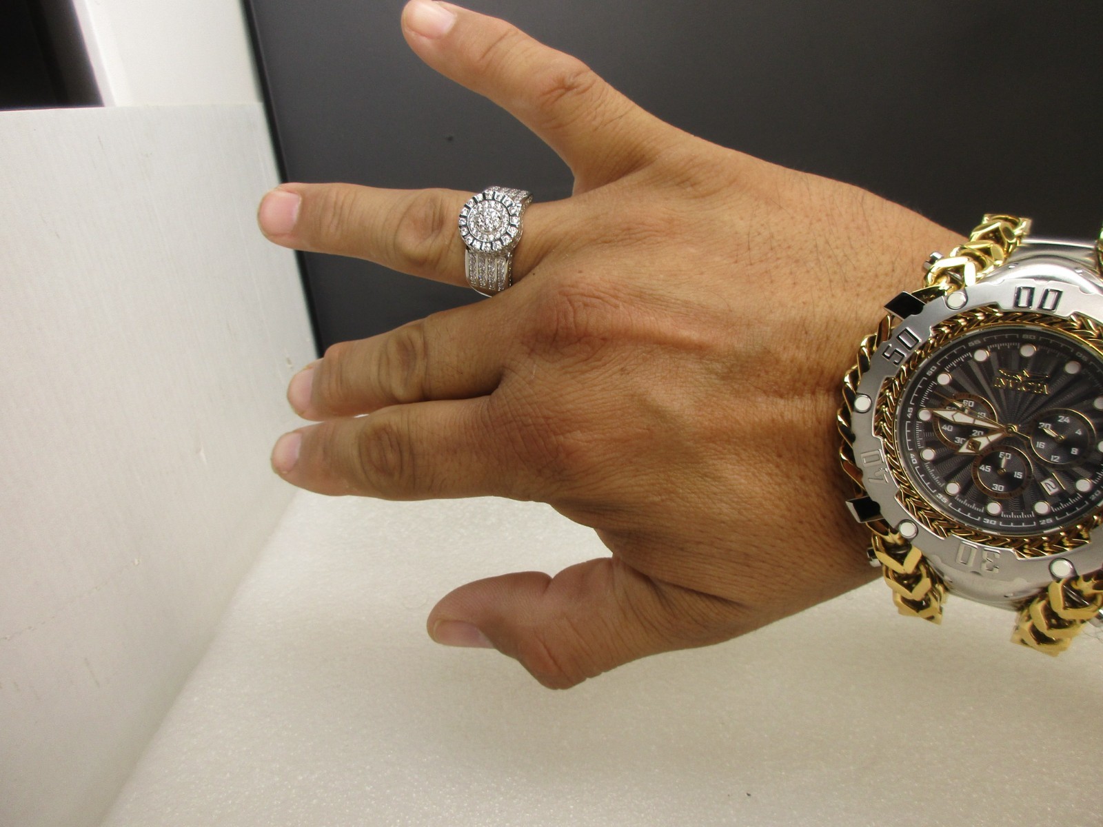 Invicta Gladiator Men’s Watch 58.3mm, Gold, Steel 48188, Silver Gold tone