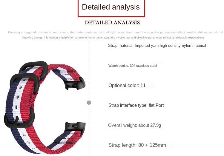High Quality Nylon Canvas Watch Strap Band Military 18mm for Fitbit Charge3/4/5