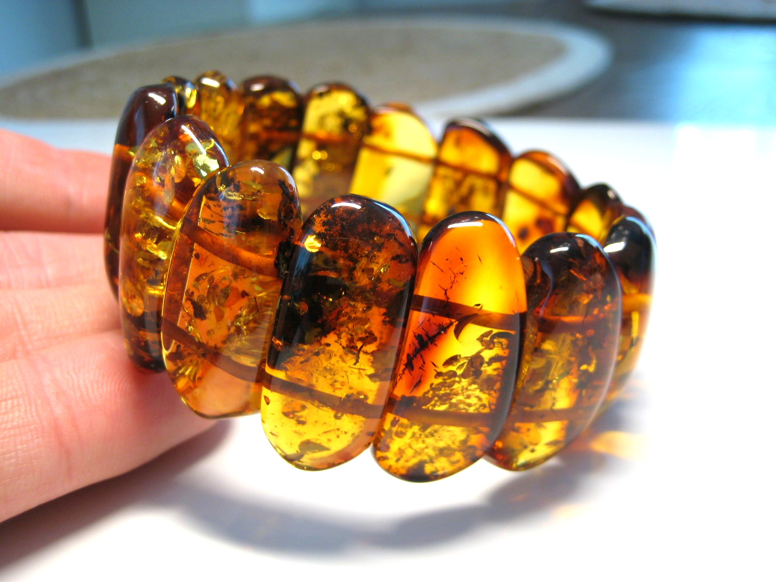 Genuine Massive Huge Cognac Amber Baltic Amber Bracelet 40 gr 7.5-8 in !!!