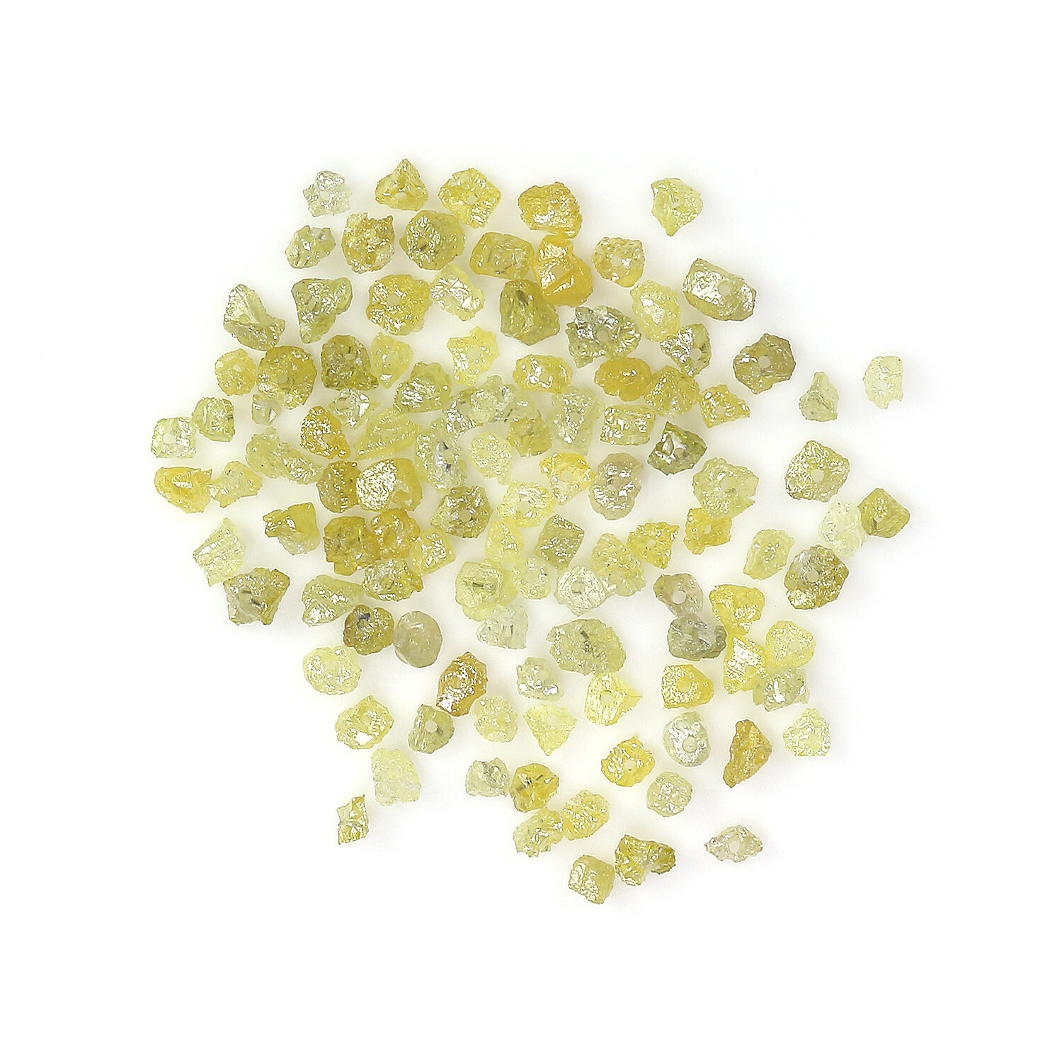Natural Loose Rough Diamonds Drilling Bead Shape Yellow Color 4.00 ct Lot Q77