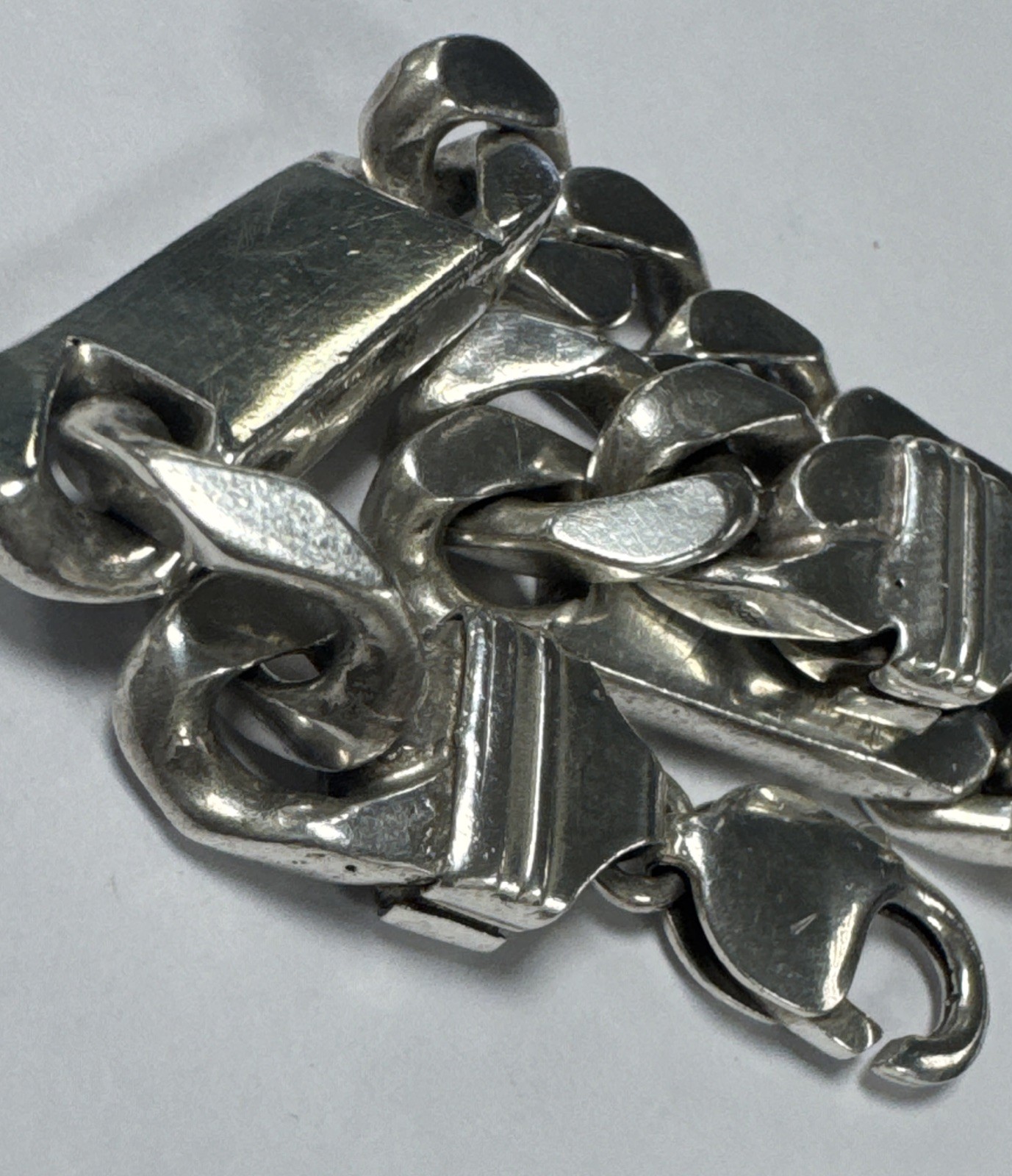 Sterling Silver 3-Bar ID Identity Bracelet Fully Hallmarked 925 9mm HEAVY 8″