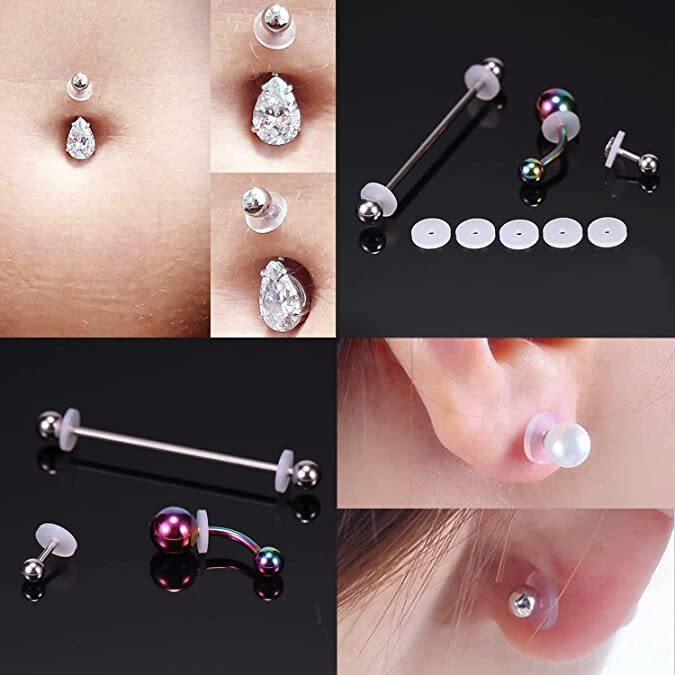Silicone Piercing Discs Flexible Anti Hyperplasia Saucer for Ear Lip Ring Nose