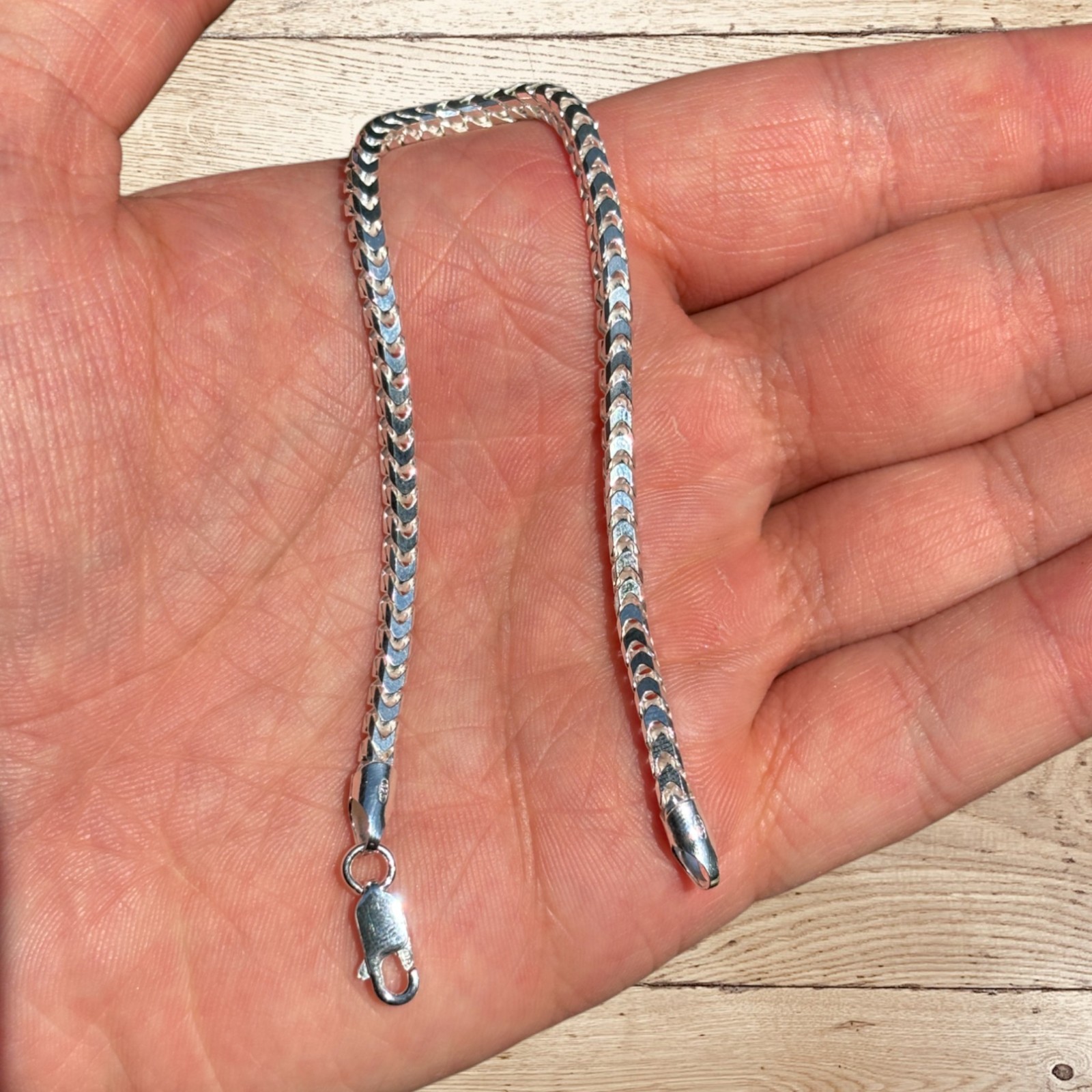 3mm Franco Link Bracelet – Real Solid 925 Sterling Silver Or 14k Gold Vermeil