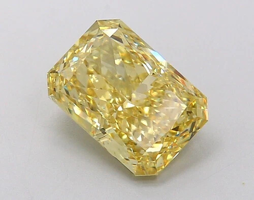 Fancy Vivid Yellow Radiant 2.07 Cts VS1 Lab Grown CVD Diamond IGI Certified
