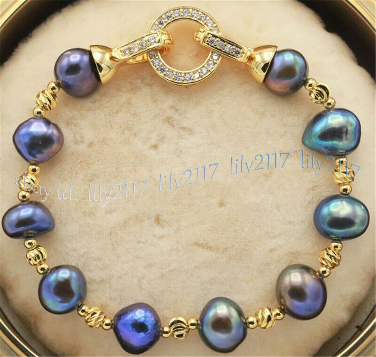 ELEGANT REAL NATURAL MULTICOLOR BAROQUE FRESHWATER CULTURED PEARL BRACELET 7.5”