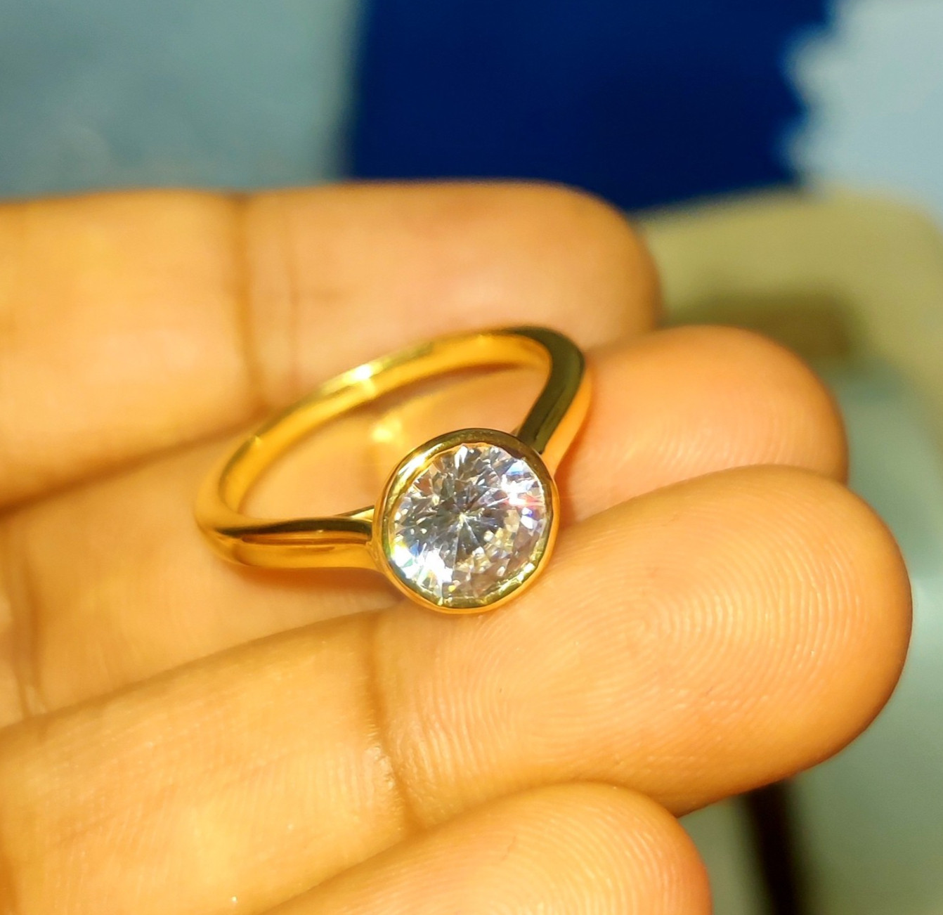 2Ct Round Lab Created Diamond Solitaire Engagement Ring 14K Yellow Gold Plated