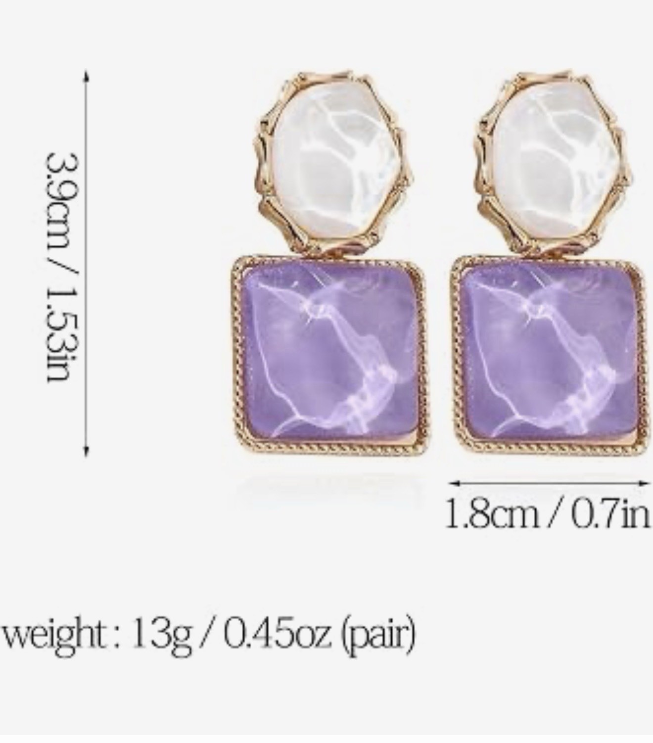 Asymmetric Rhombus Irregular Geometric Earrings for Women Elegant Dangle Unique