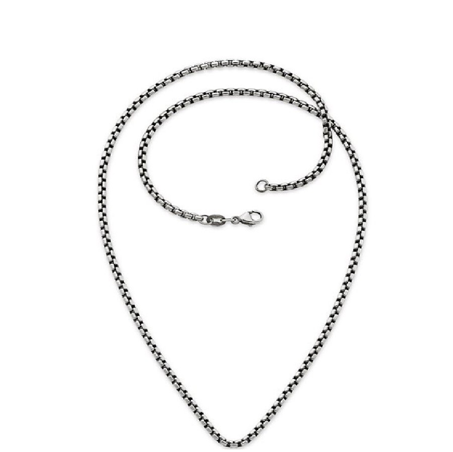 Solid 18K White Gold Filled 2mm 16″/18″/20″/22″/24 inch Round Box Chain Necklace