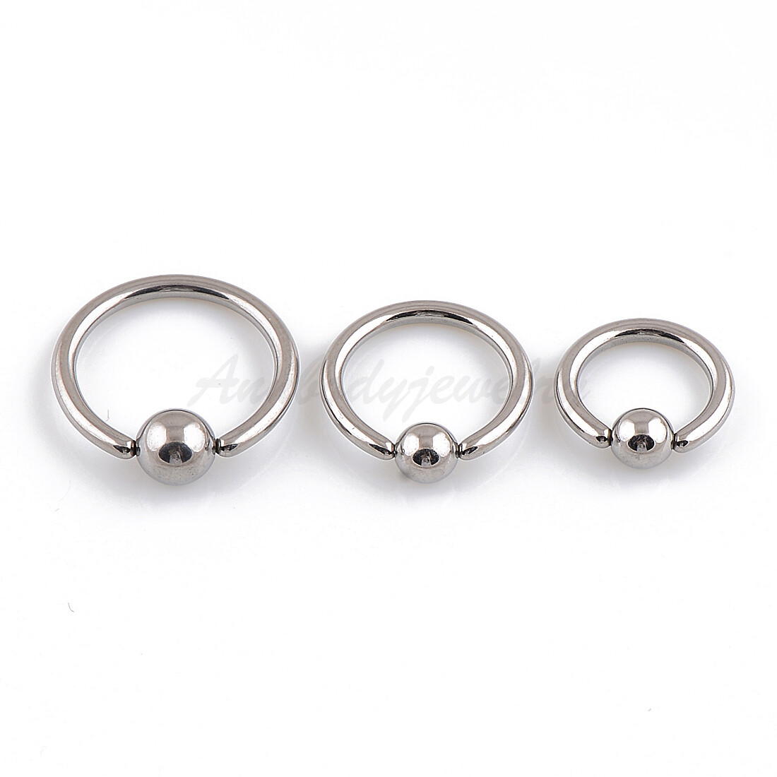 18G 16G 14G Solid Titanium Ball Closure BCR Captive Bead Ring Ear Daith Nose