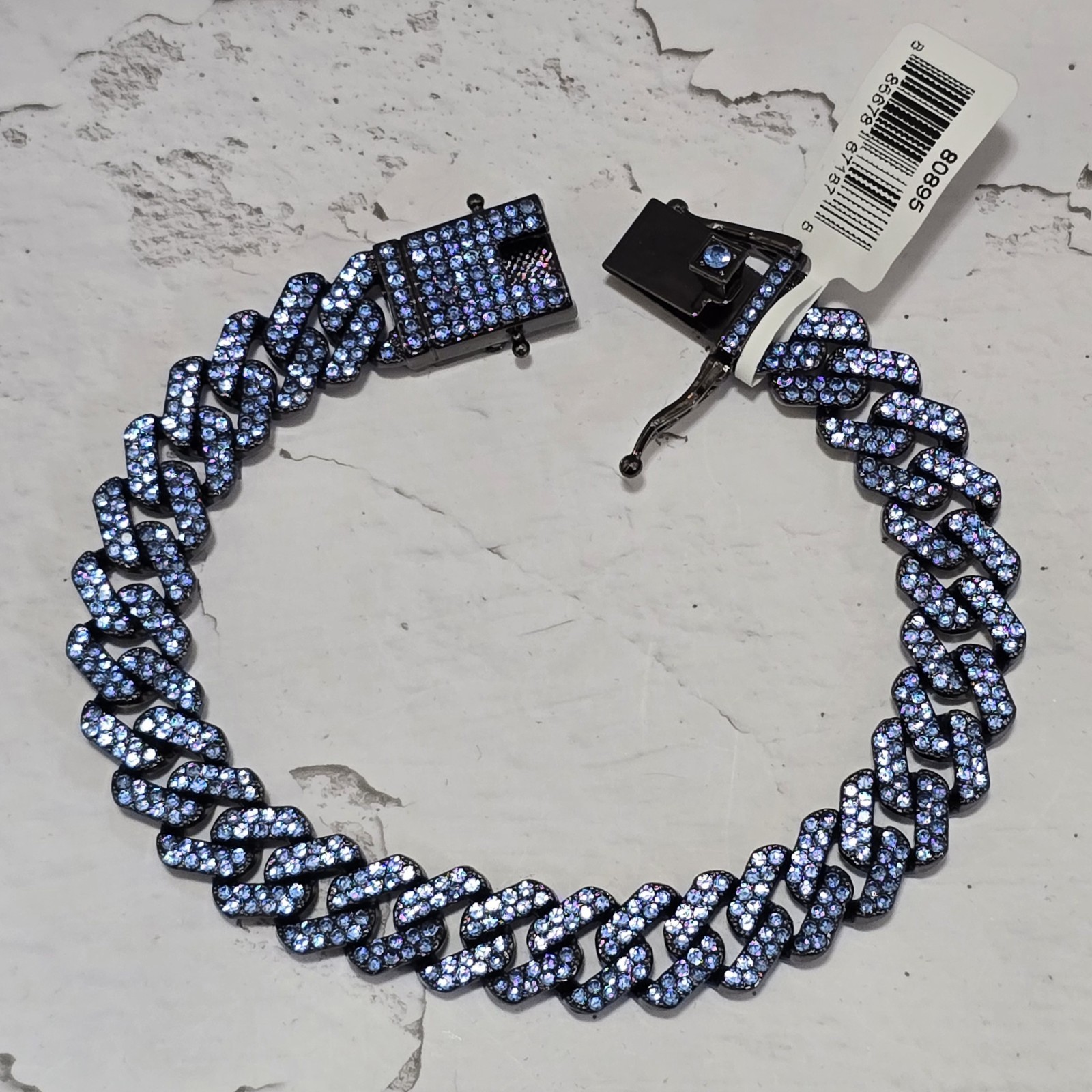 Cuban Ice Invicta Elements Men’s Drip Chain Bracelet Blue Glacier 80895 New