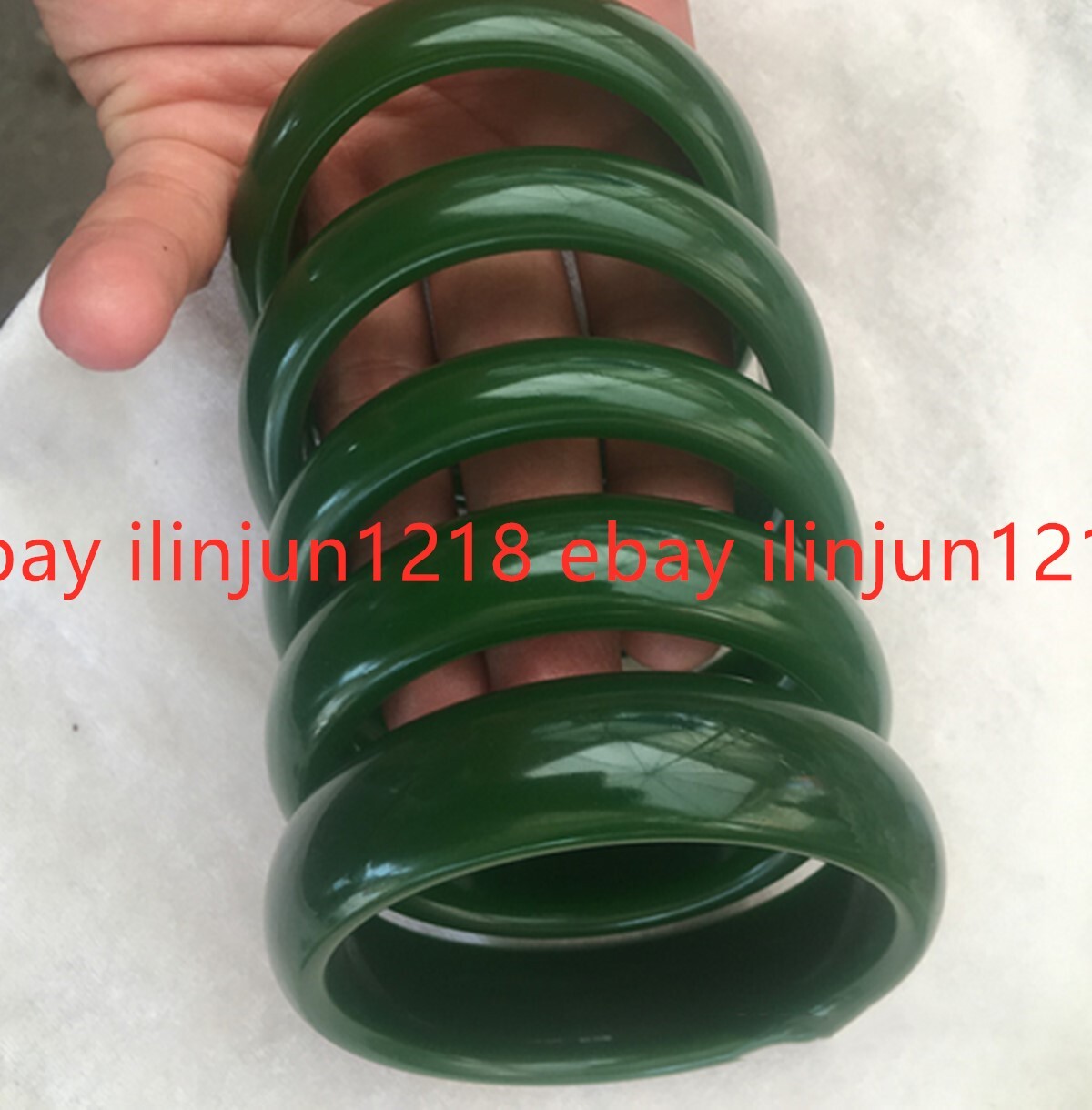 Beautiful Dark Green Jade Jadeite Gemstone Bangle Bracelet 56-67mm