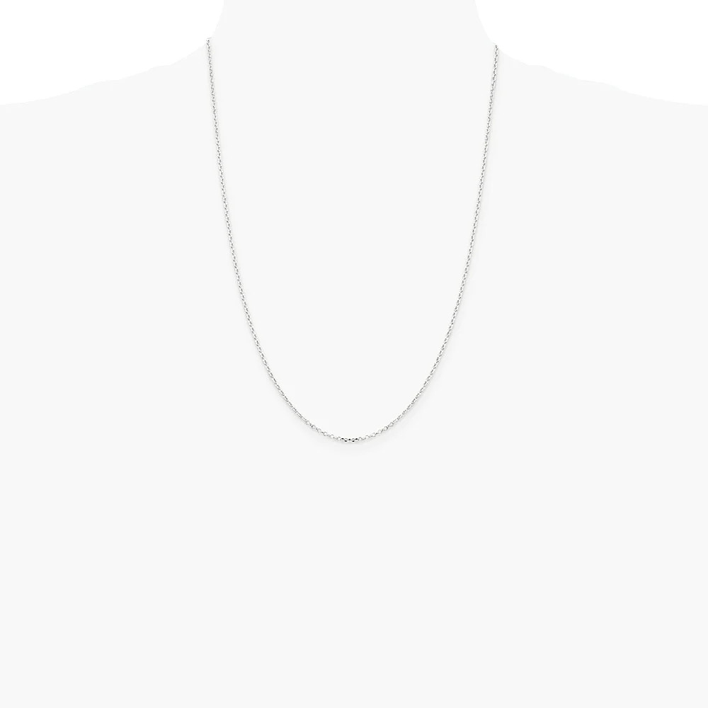Sterling Silver 1.75mm Diamond-Cut Rolo Cable Chain Necklace 16″-30″