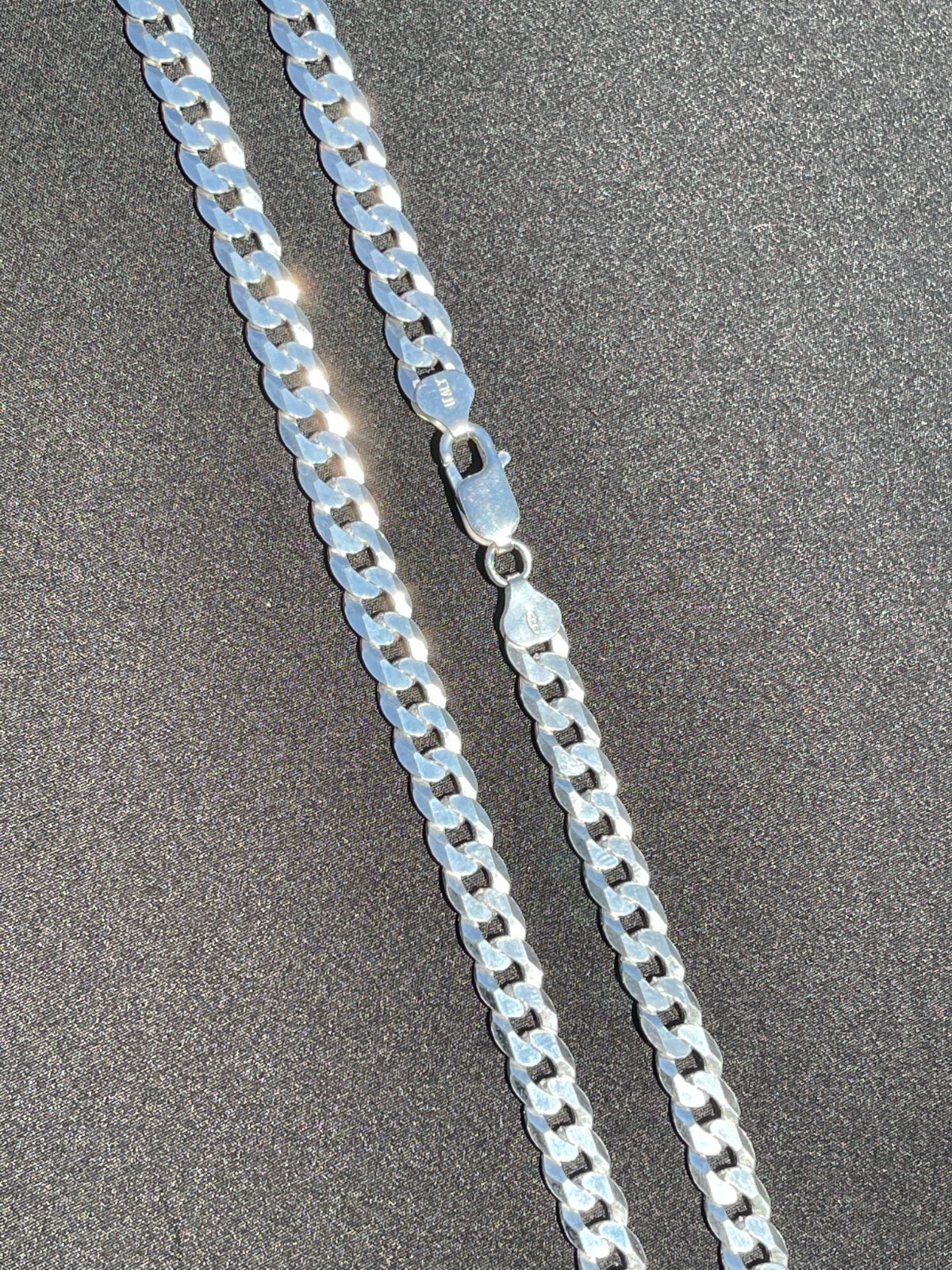 Solid 925 Sterling Silver Men’s Miami Cuban Link Chain Necklace 8mm ITALIAN MADE