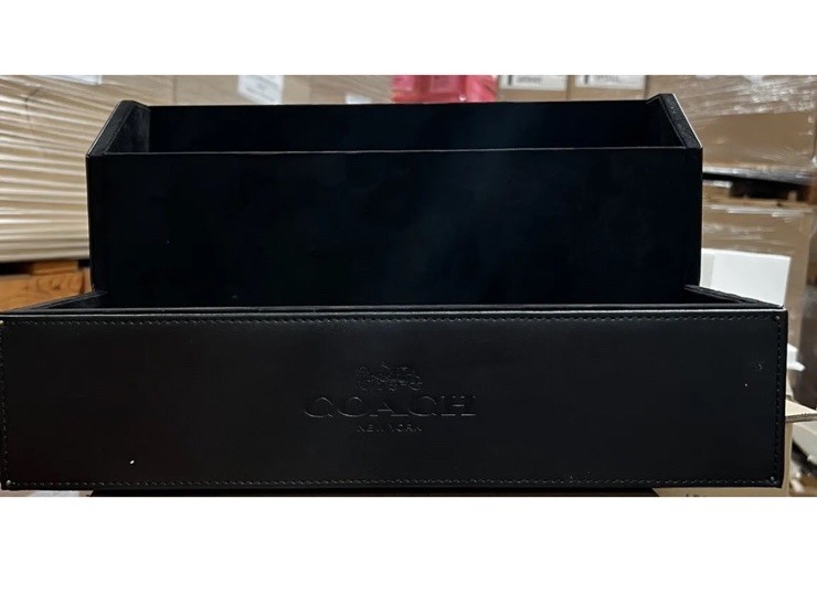 COACH Leather Box Case Organizer-Handmade In Spain 14” L x 8.5 W x 8” H