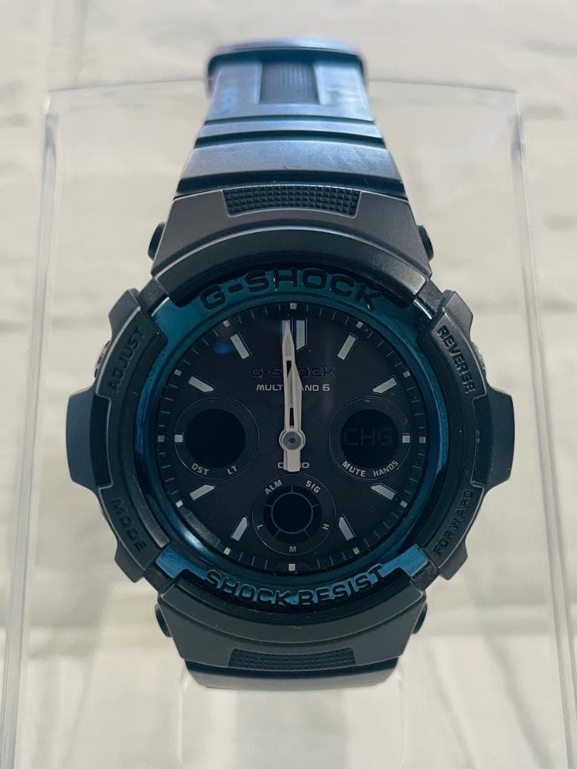 [Good Condition] CASIO Watch G-SHOCK Black x Blue AWG-M100A