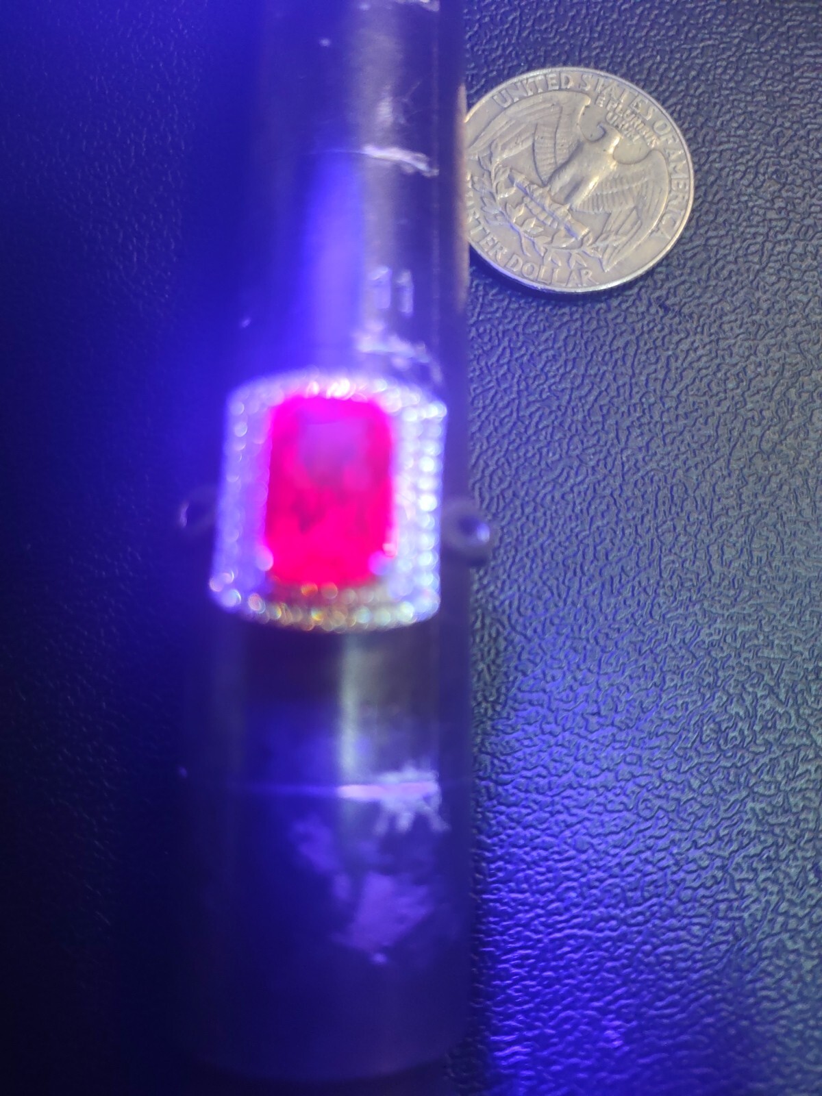5.3 Gram Sz 12 Sterling Silver Lab Ruby Cubic Zirconia Sterling Silver 925