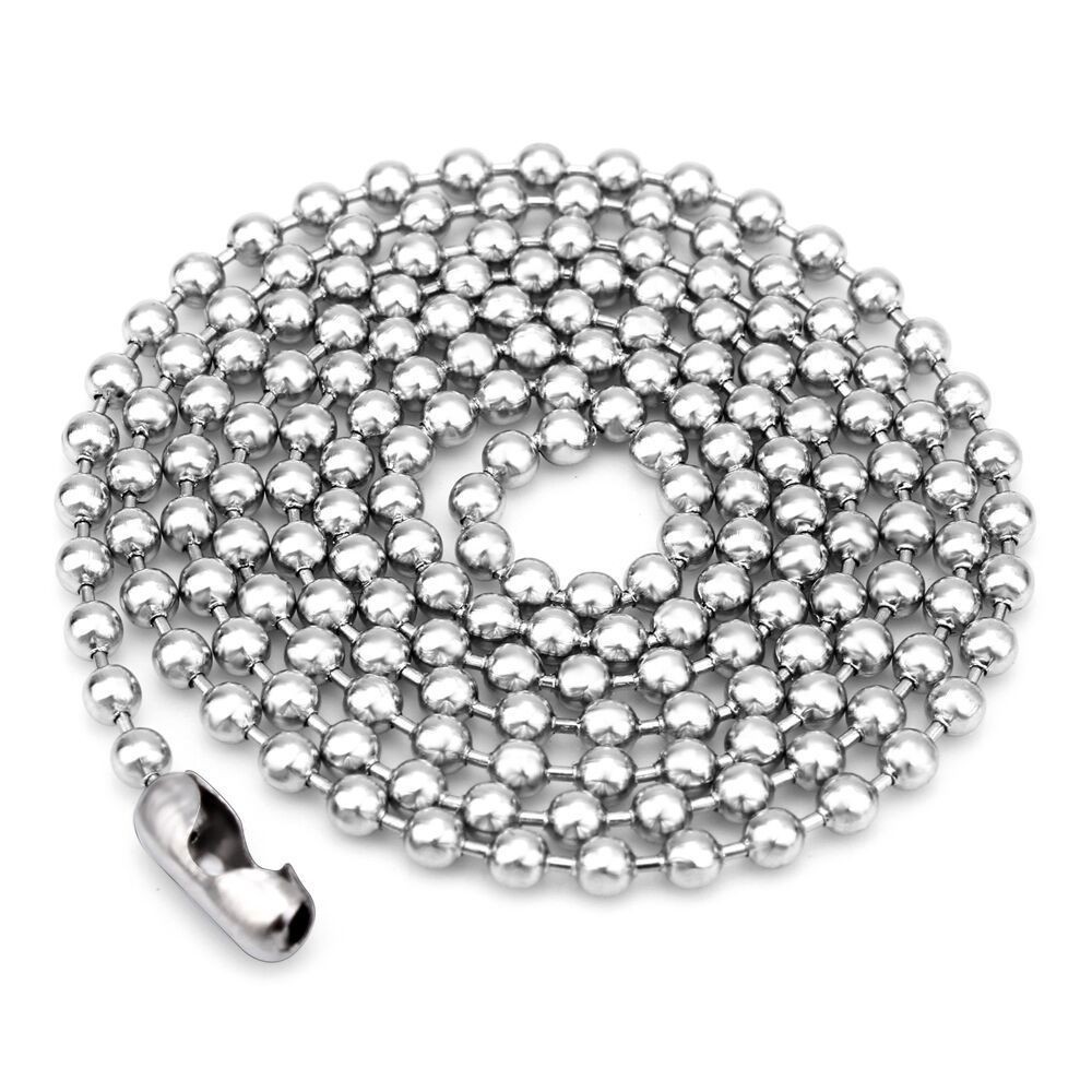 USA Stock Stainless Steel Round Ball Bead Chain Necklace Men Women 1/2/3mm