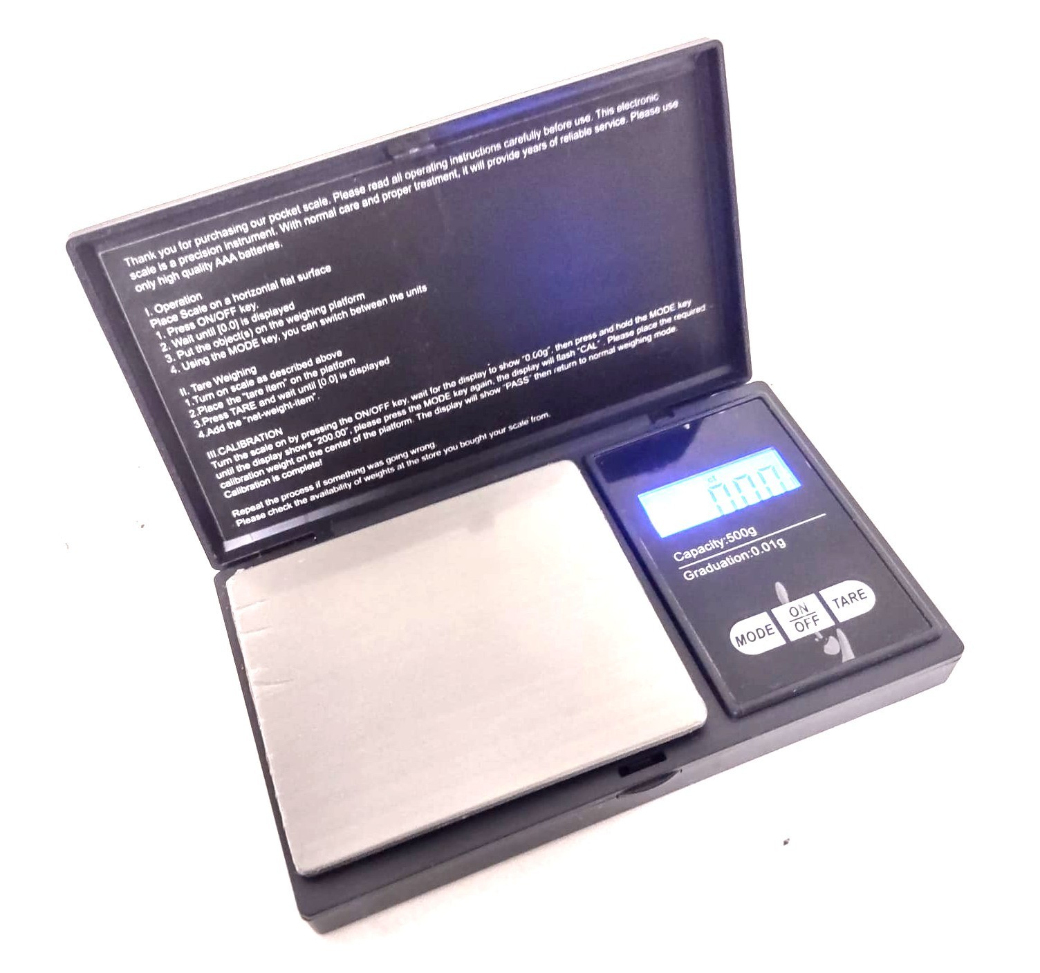Digital Pocket Scale, Capacity 500g, 0.01g, g oz gn ct tl ozt dwt