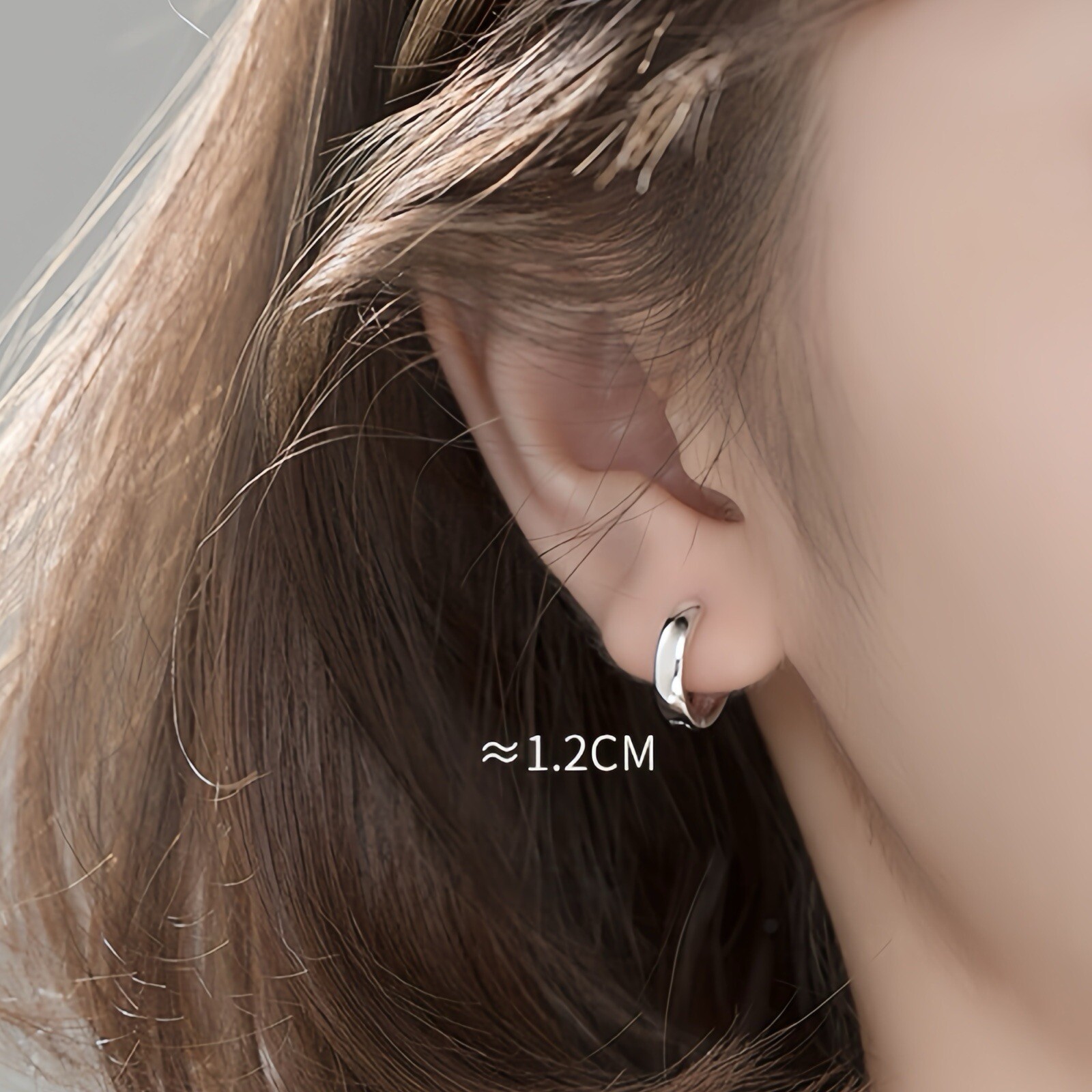 Plain Solid Silver Hoop S925 Huggie Earrings 2nd Holes Multiple Size unisex