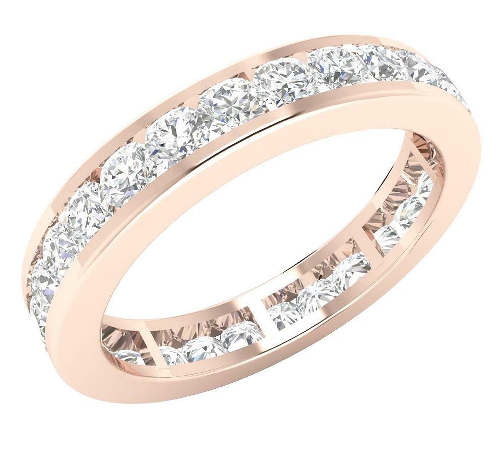 Natural Diamond Channel Set Eternity Ring I1 G 2.00 Ct 14K Gold Size Selectable
