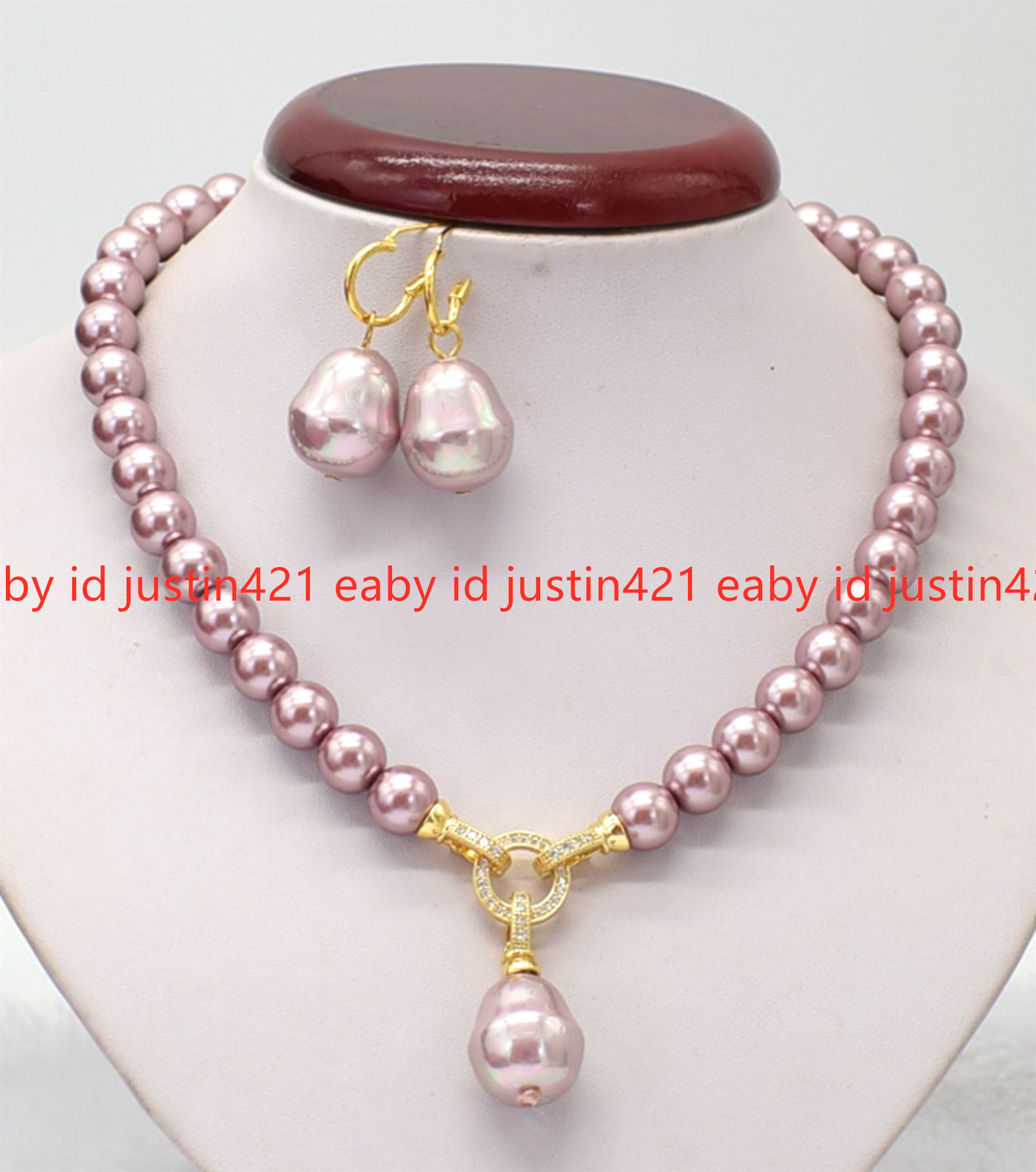 8/10mm Multicolor Shell Pearl Baroque Pendant Necklace Earring（Not real pearls）