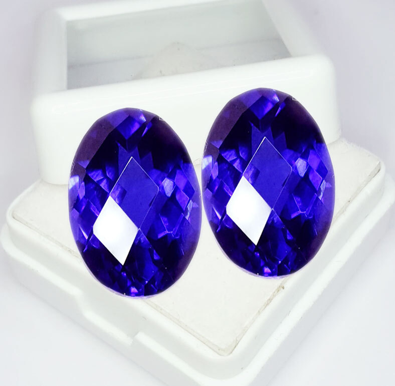 18 Ct Natural Blue Sapphire Pair Loose Gemstone Certified Oval Shape Gem G03
