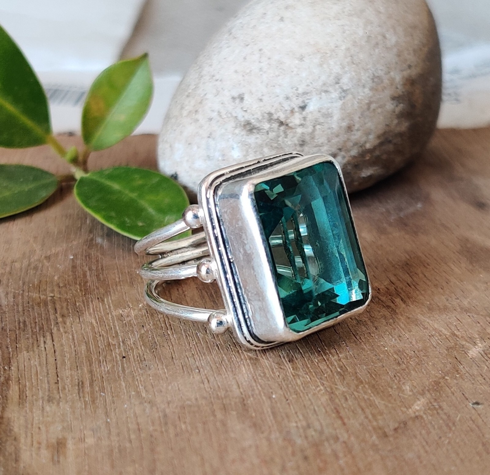 Aquamarine Ring Solid 925 Sterling Silver Some Size Available Gift for MO478